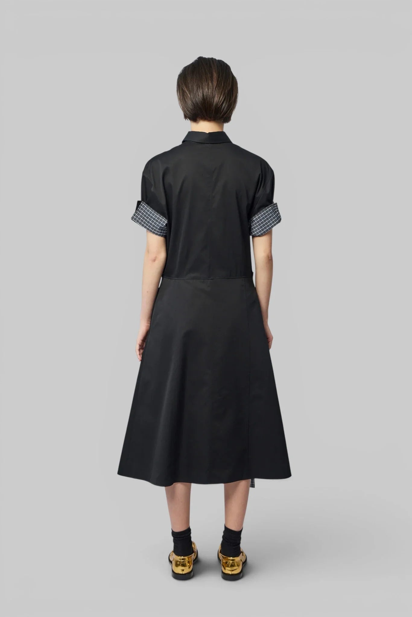 Draped Short-sleeved Dress