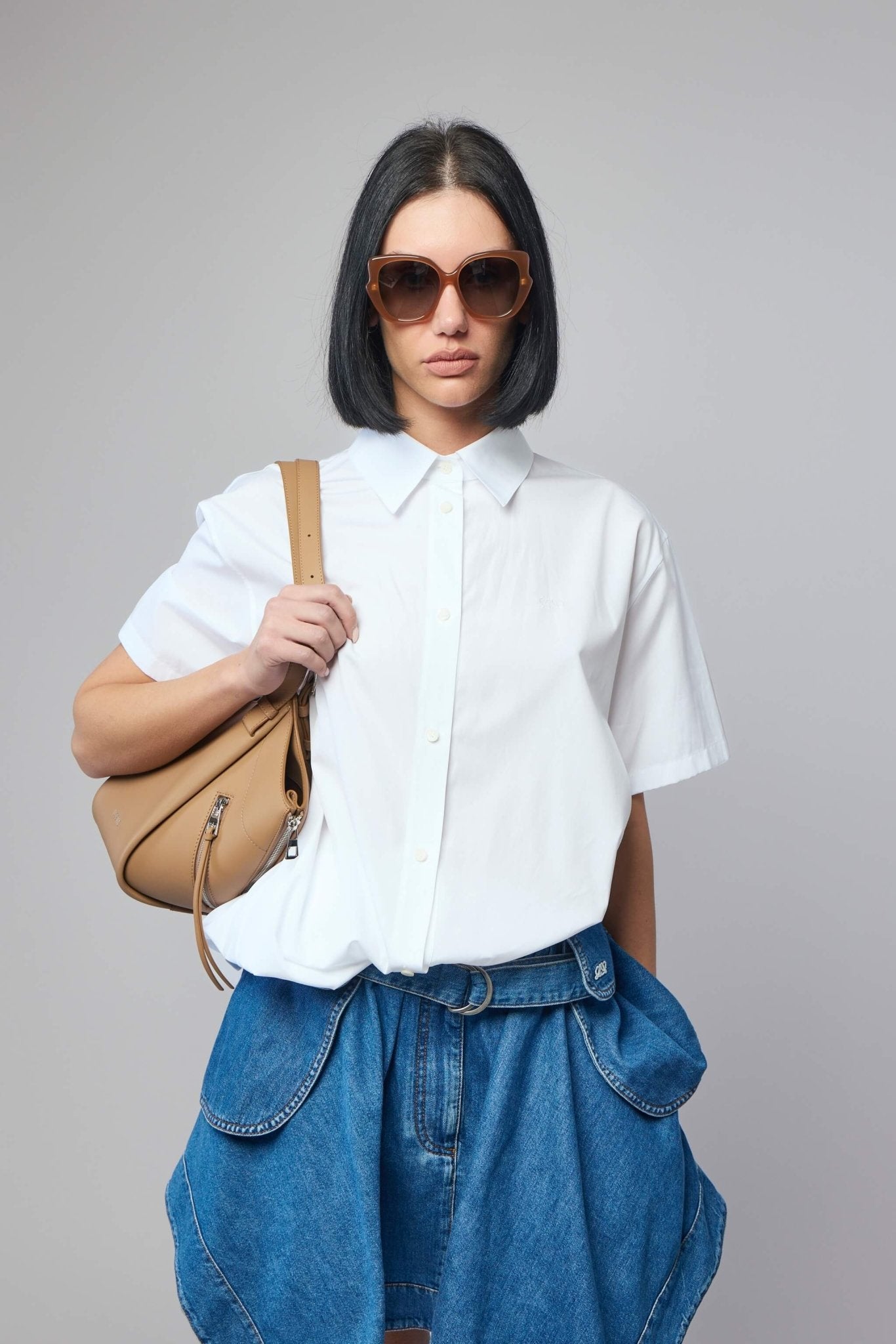 Short Sleeve Draped Shirt