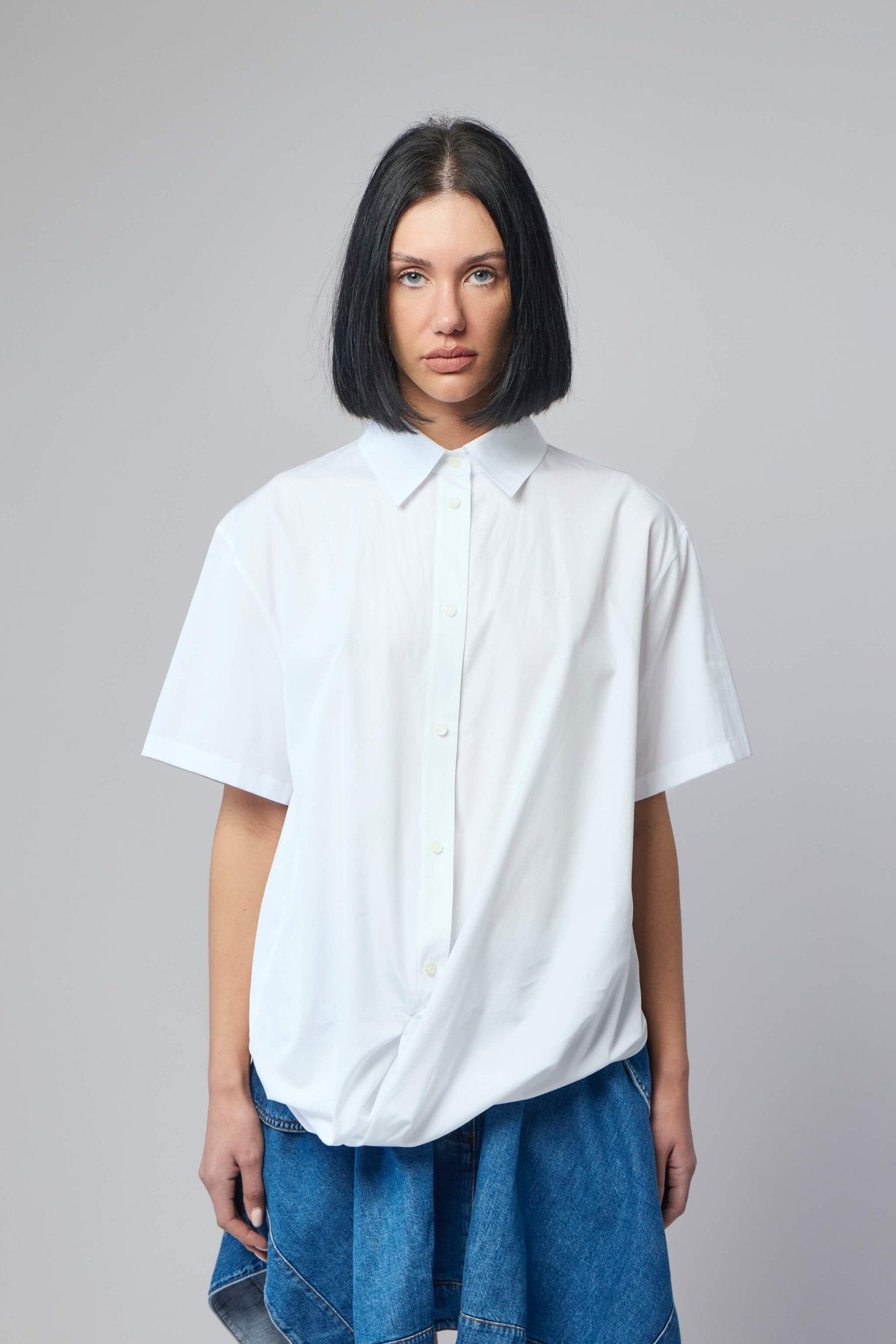 Short Sleeve Draped Shirt