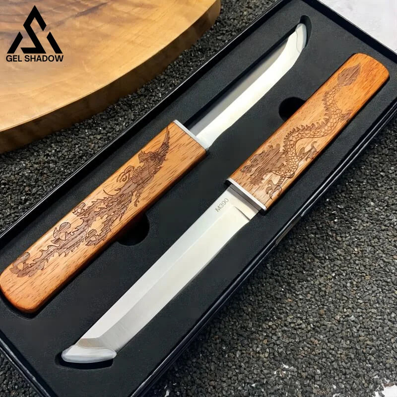 M390 Dragon and Phoenix Two Kitchen Knifes Gift Set-GS124