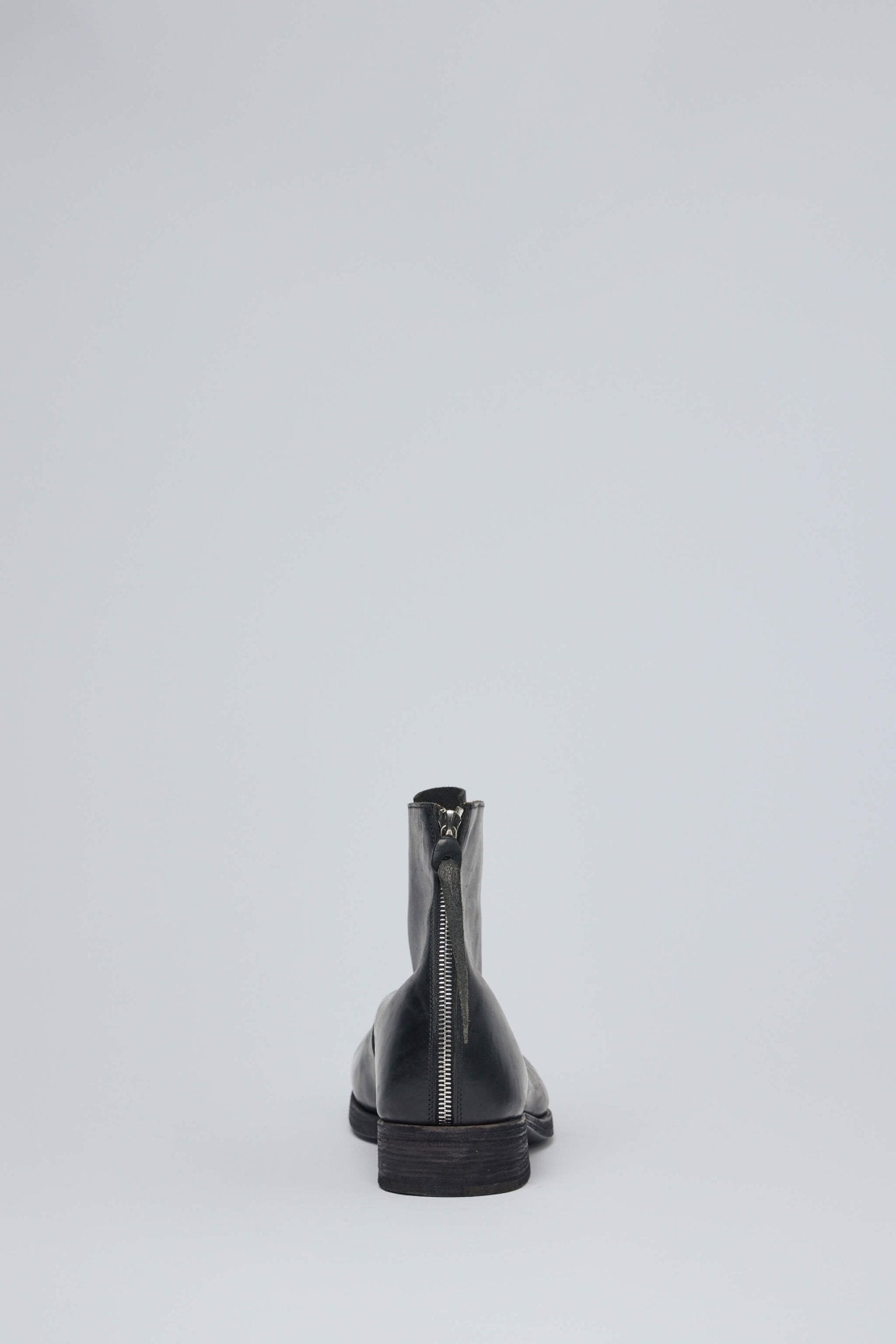 Short Back Zip Boot W/multiple Silver Strap