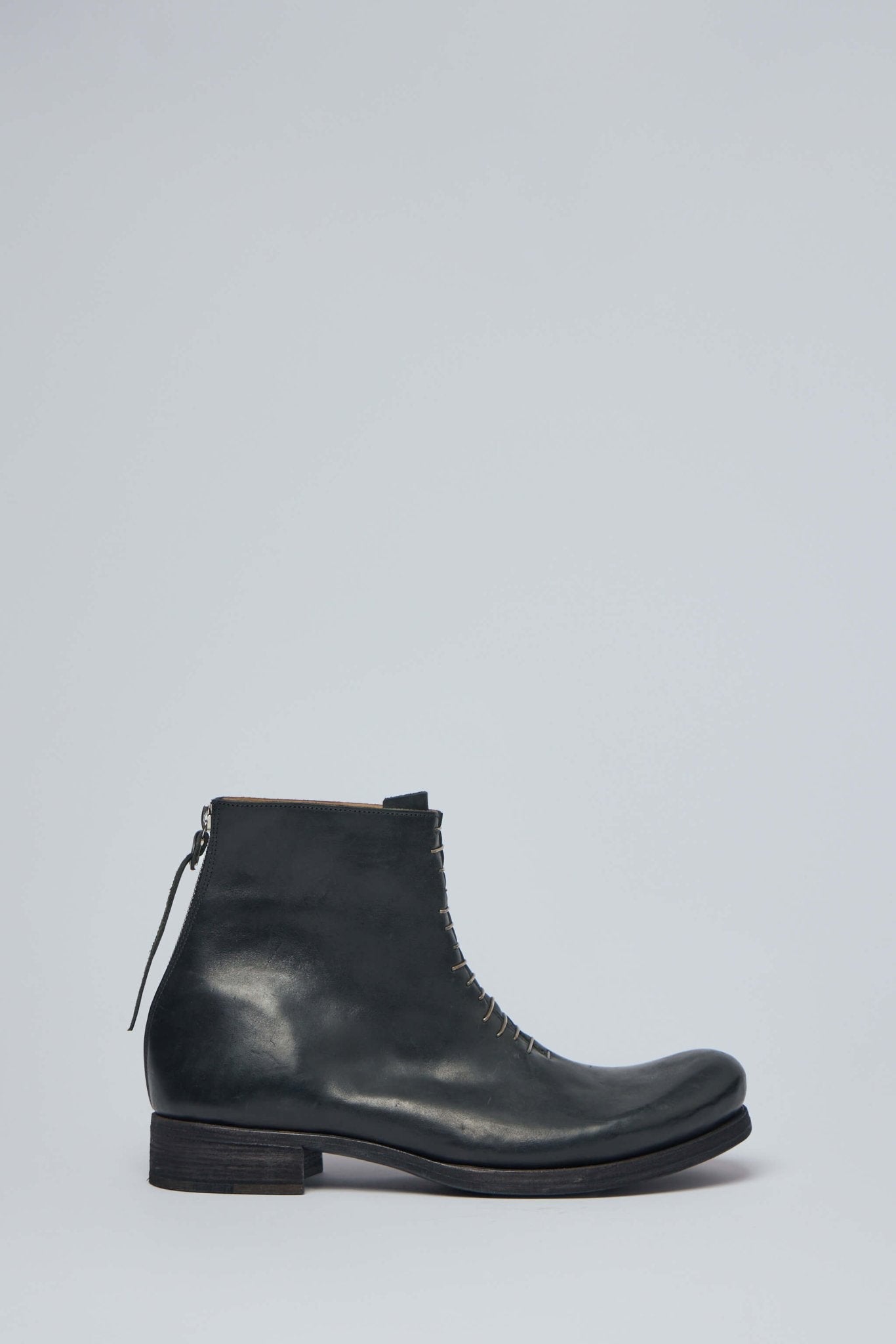 Short Back Zip Boot W/multiple Silver Strap