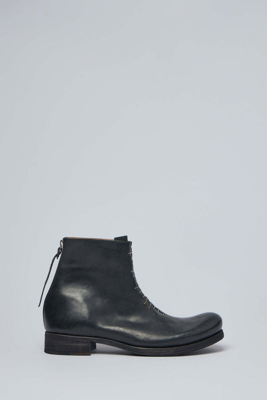 Short Back Zip Boot W/multiple Silver Strap