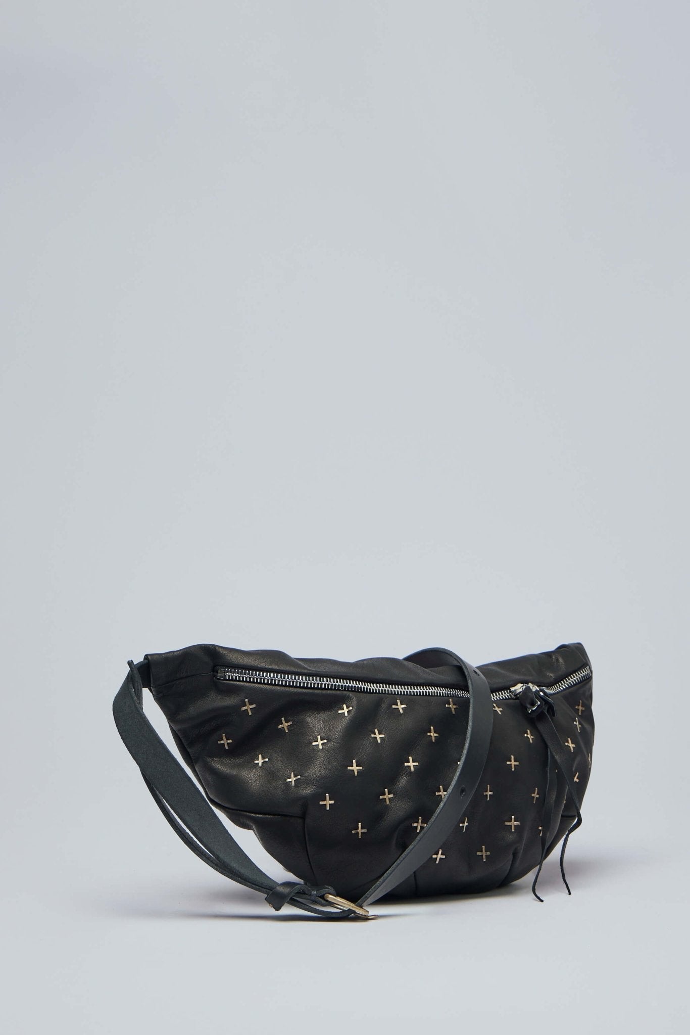 Small Zig Zag Belt Bag W/silver Crosses