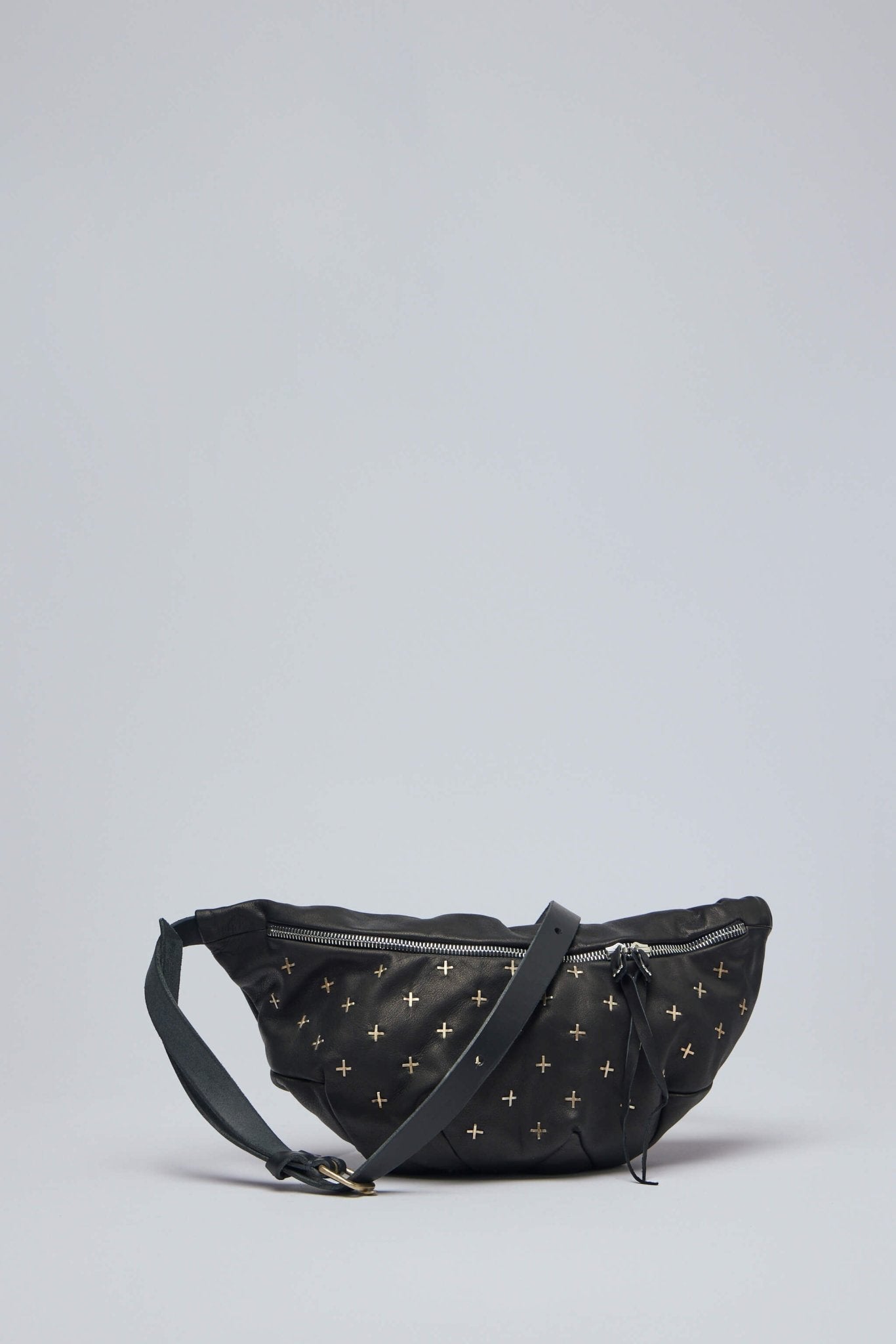 Small Zig Zag Belt Bag W/silver Crosses
