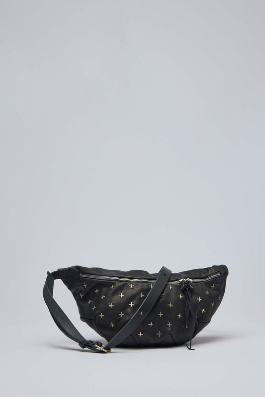 Small Zig Zag Belt Bag W/silver Crosses