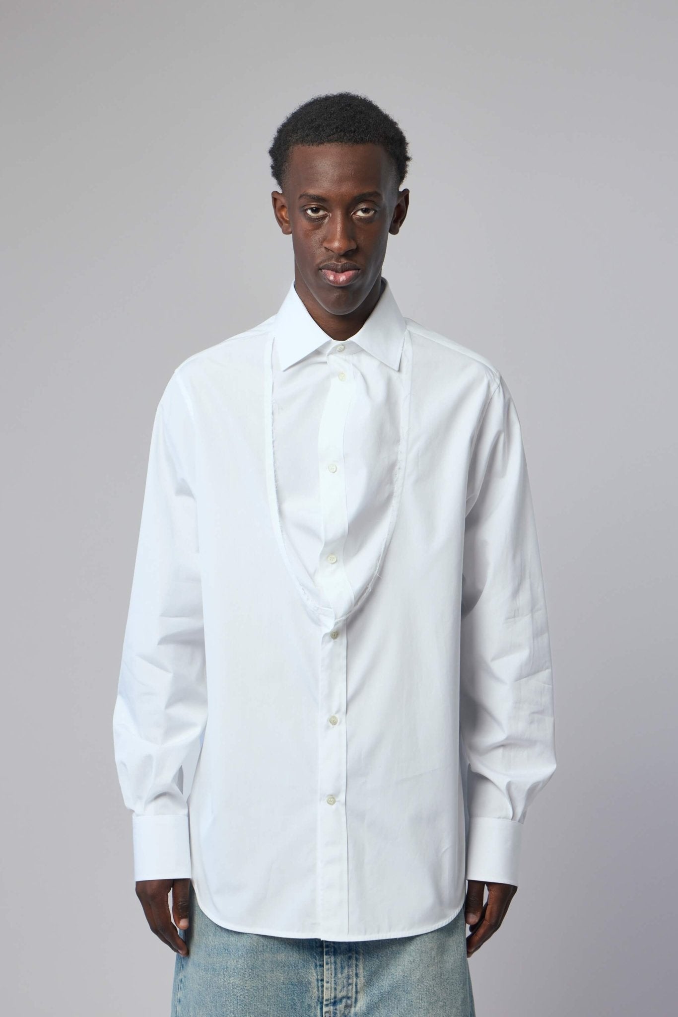 Folded Collar Cotton Shirt