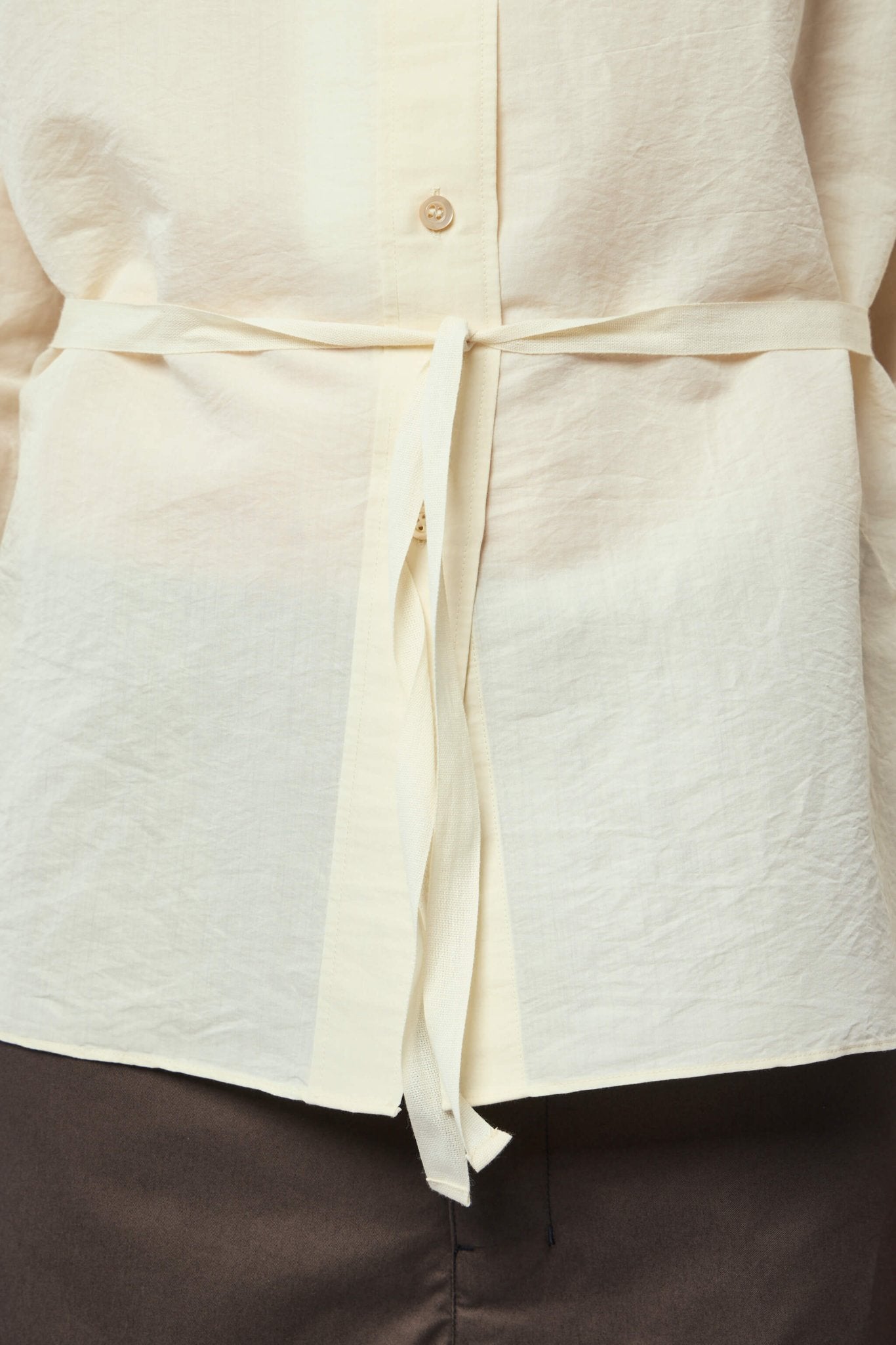 Tie-waist Silk Cotton Shirt