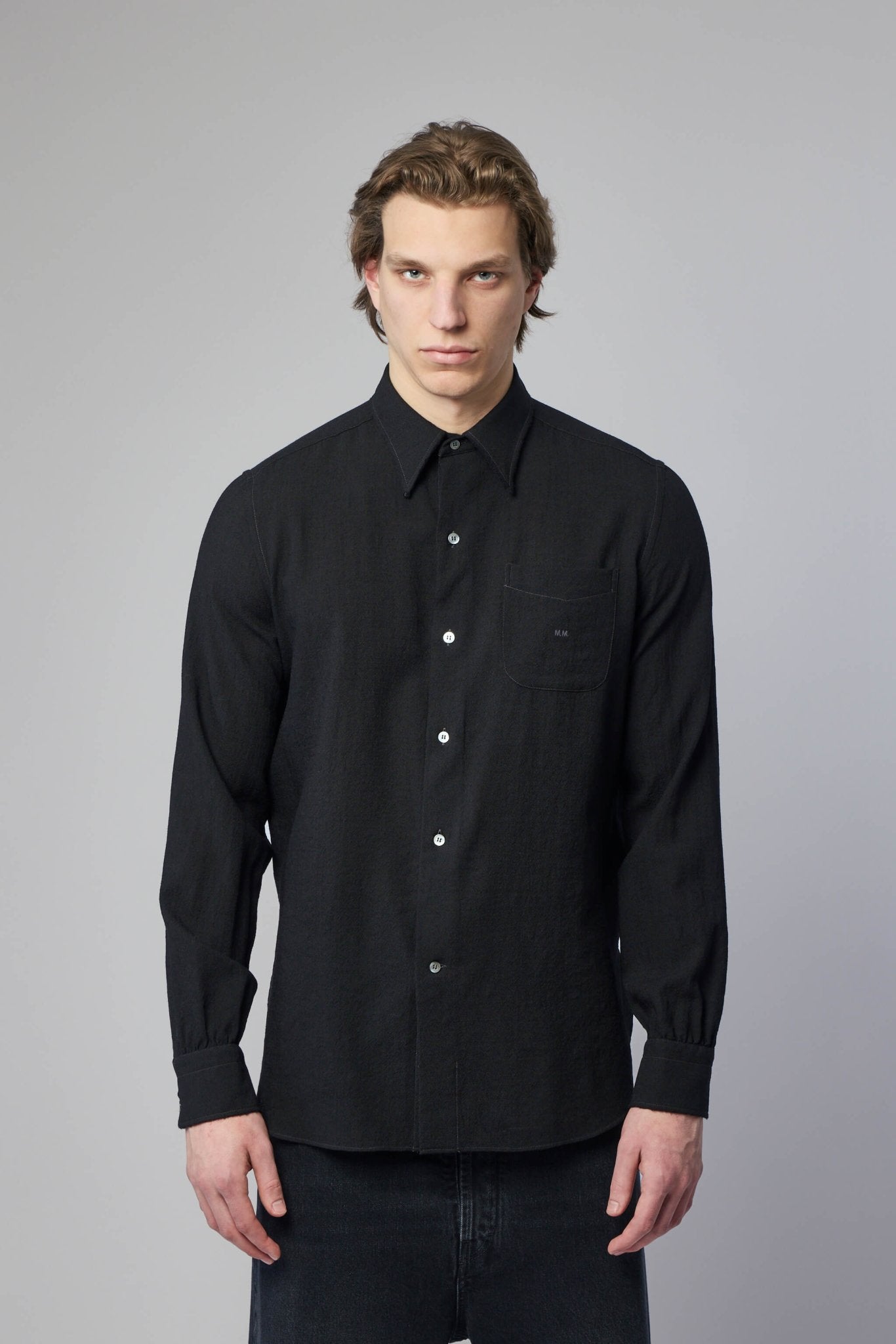 Virgin Wool Long-sleeved Shirt
