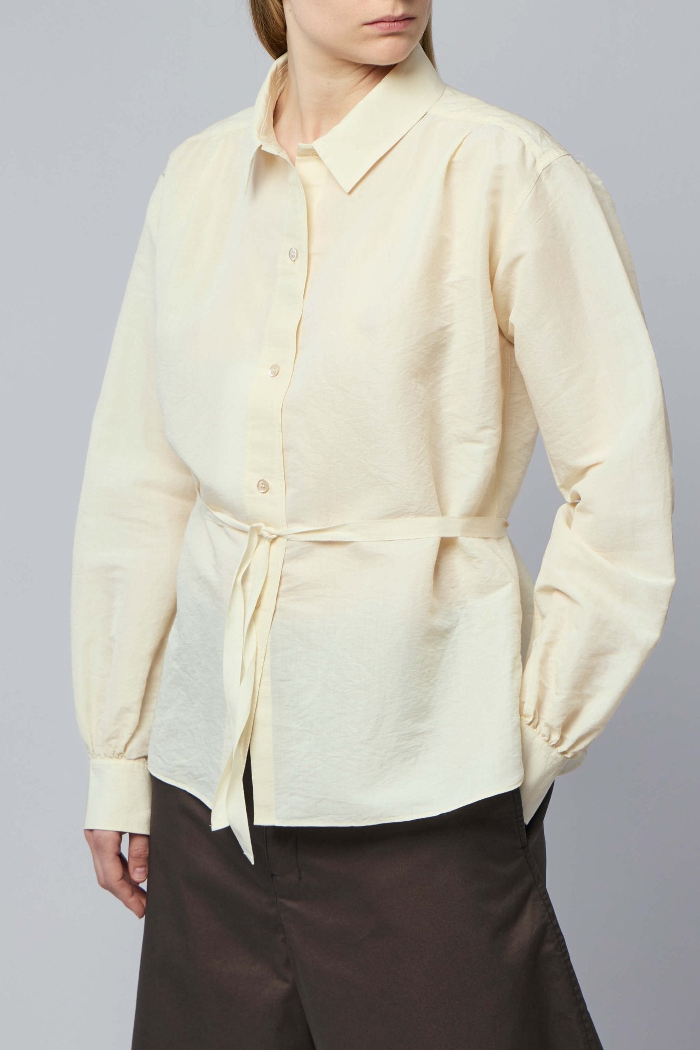 Tie-waist Silk Cotton Shirt
