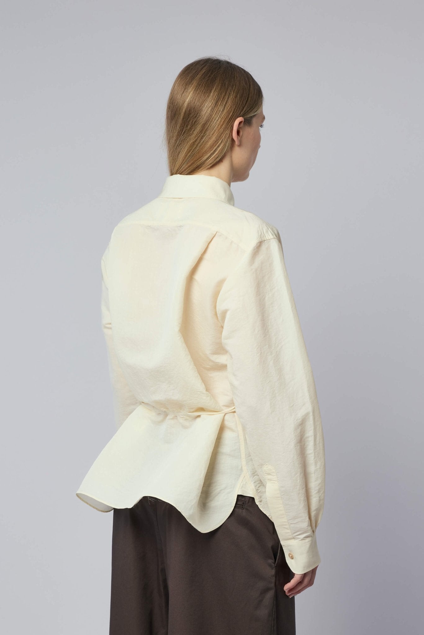 Tie-waist Silk Cotton Shirt