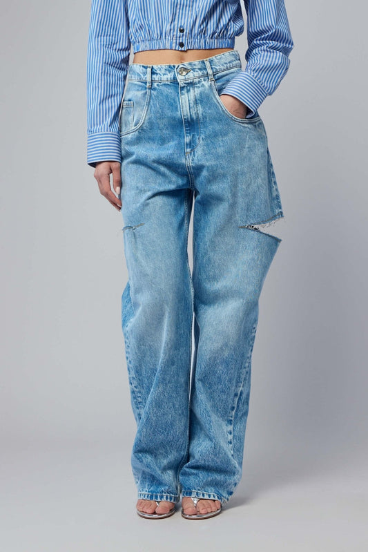 Denim Jeans with Slash Details