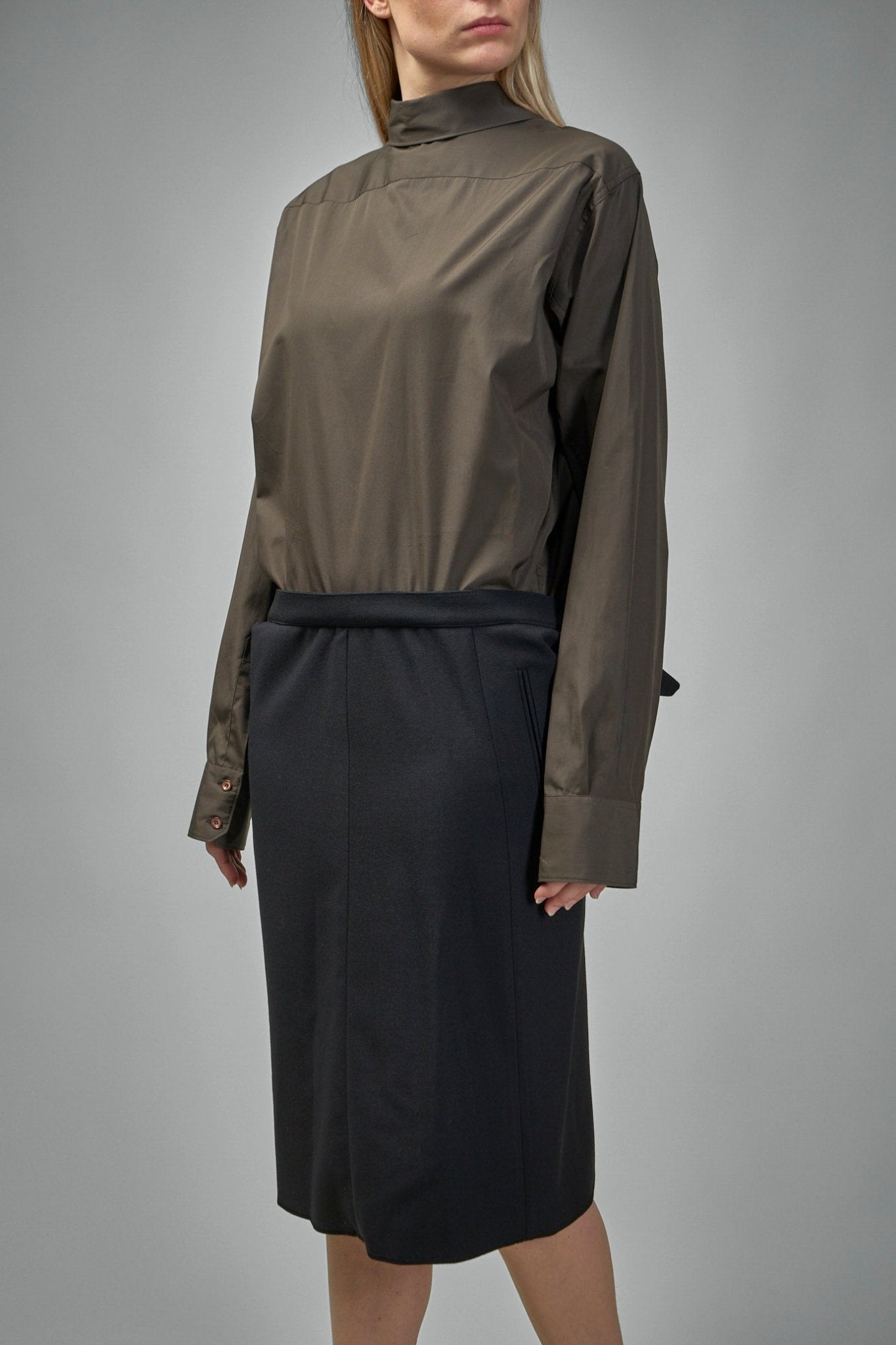 Reversed Shirtdress Midi Dress