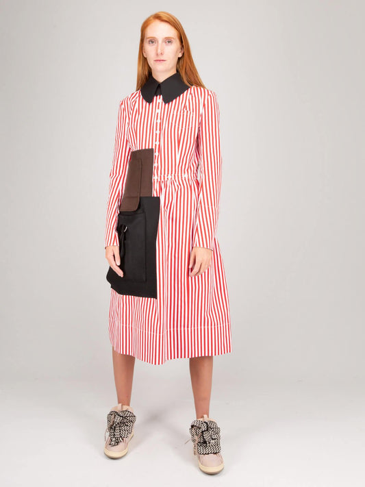 Striped Cotton Midi Dress