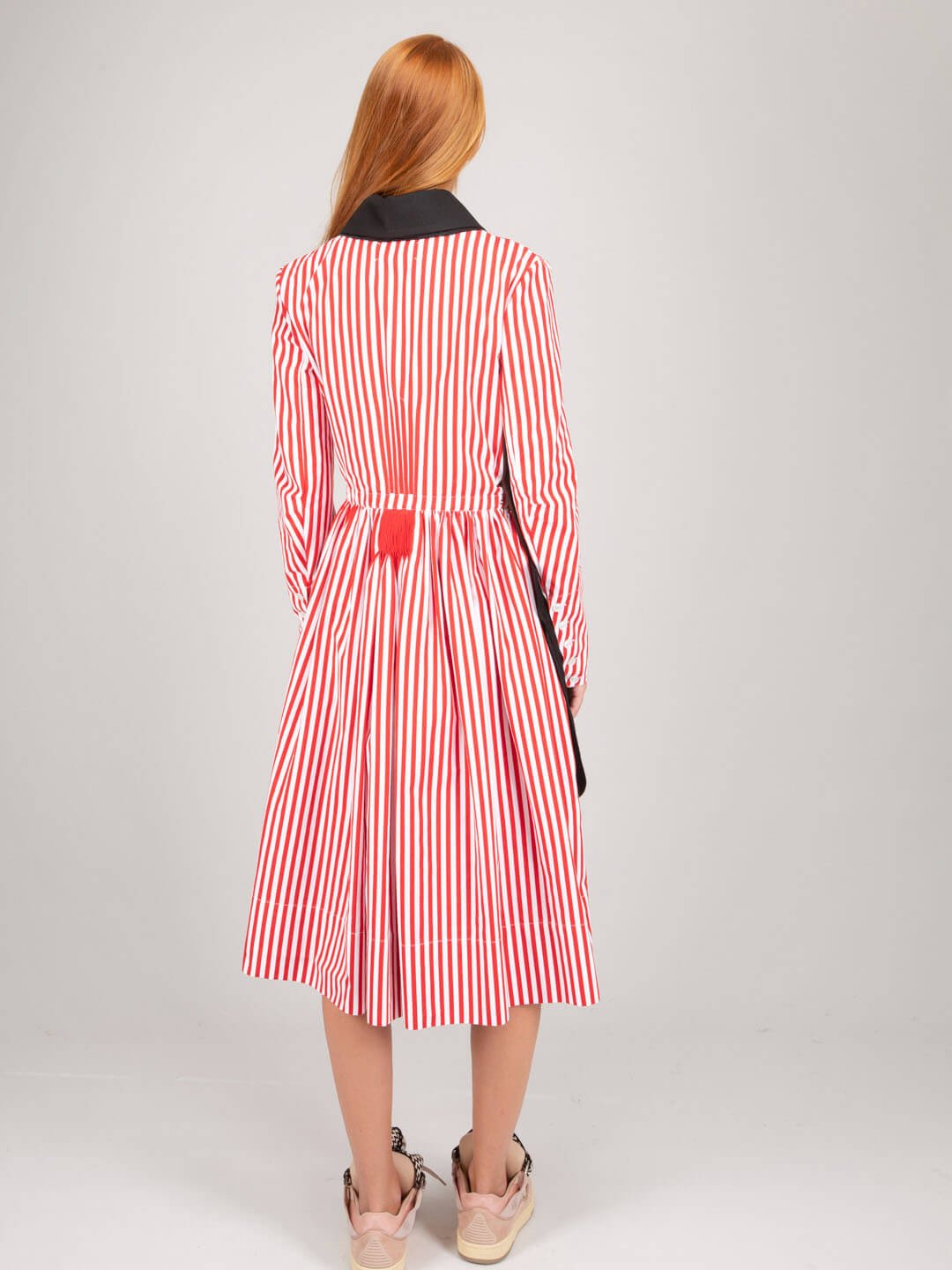 Striped Cotton Midi Dress