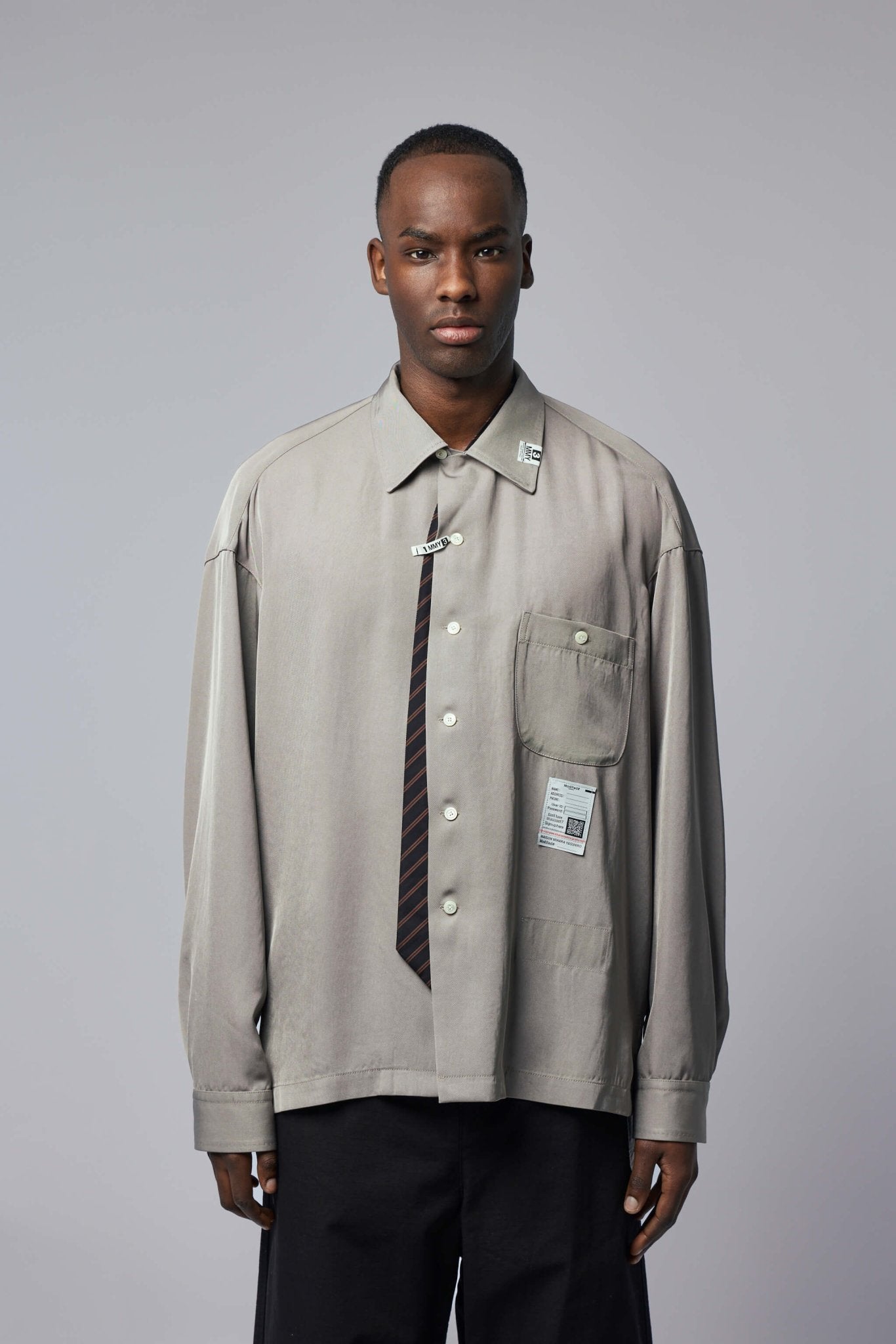 Attaced Tie L/s Shirts