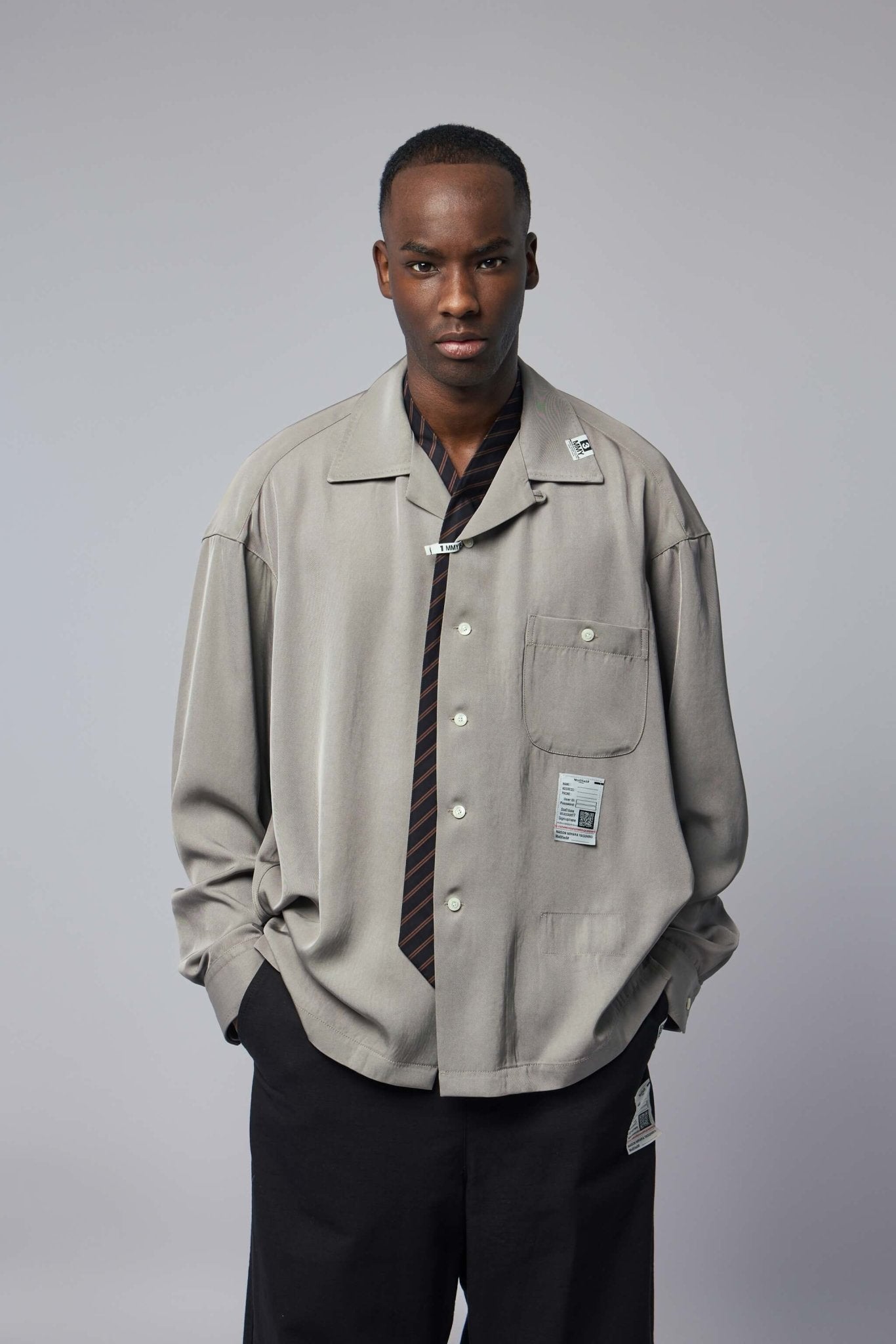 Attaced Tie L/s Shirts