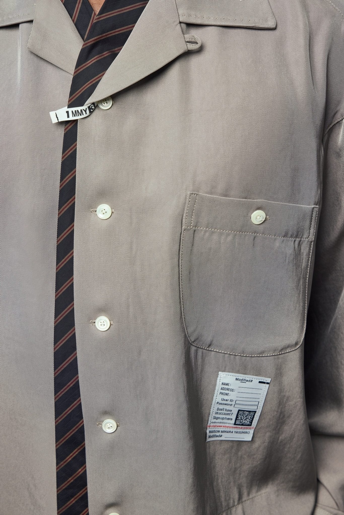 Attaced Tie L/s Shirts