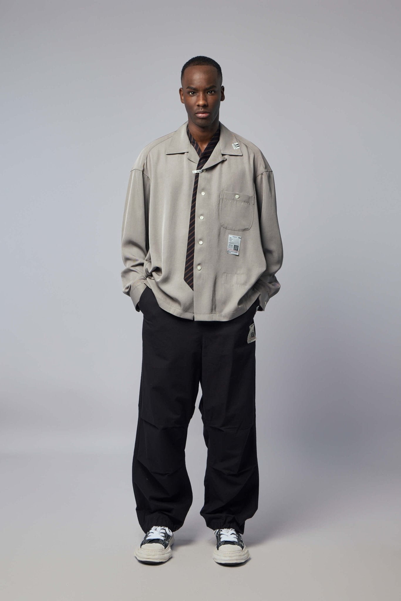 Attaced Tie L/s Shirts