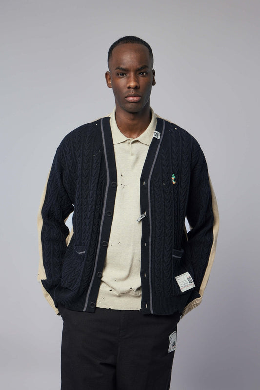 Front Back Combined Knit Cardigan