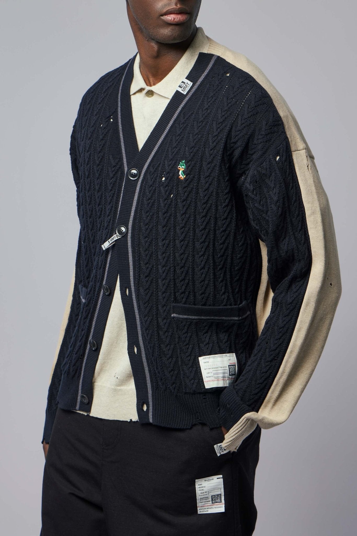 Front Back Combined Knit Cardigan