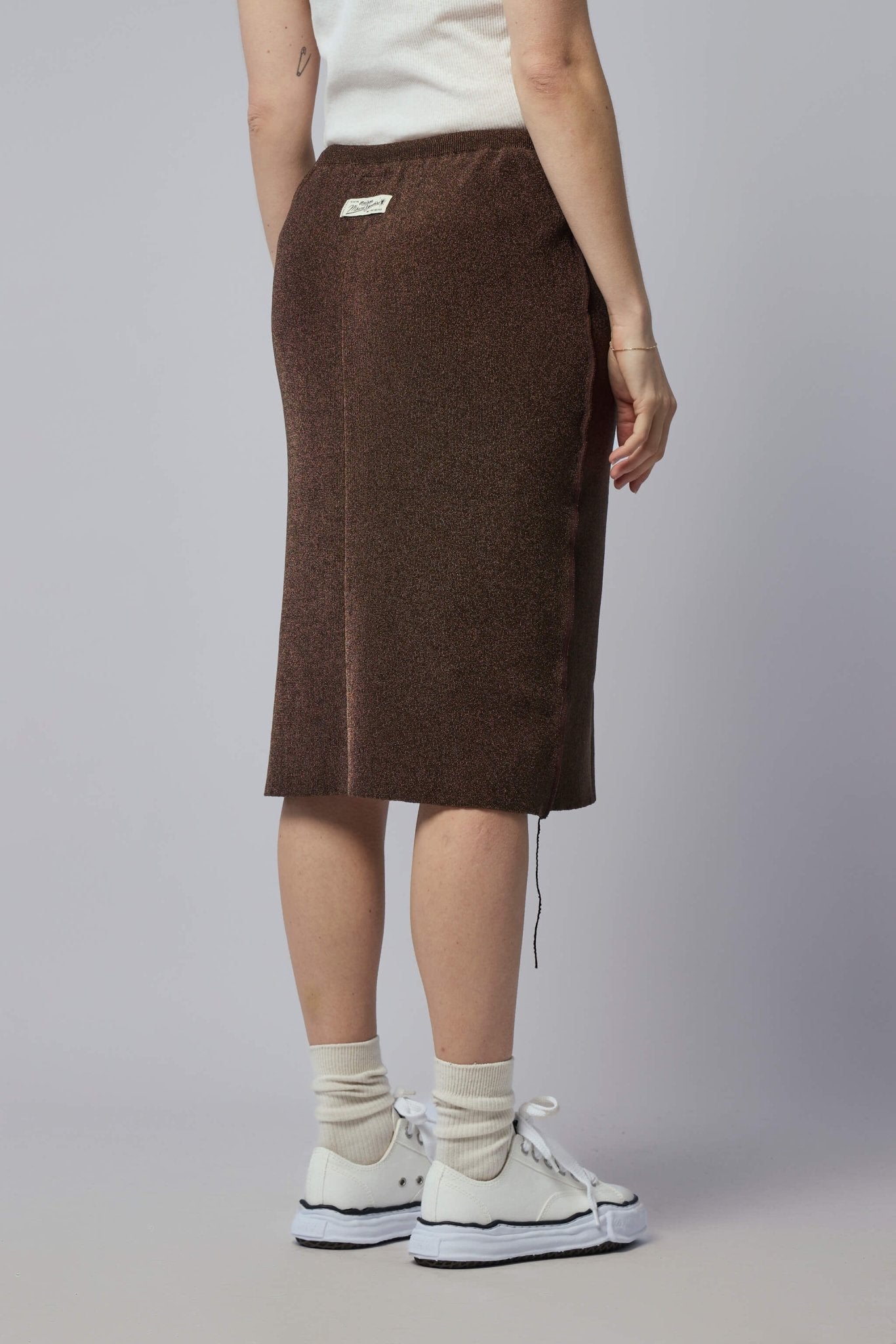 Inside-out Glitter Knit Skirt