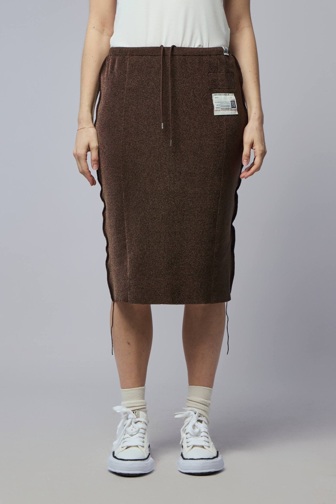 Inside-out Glitter Knit Skirt