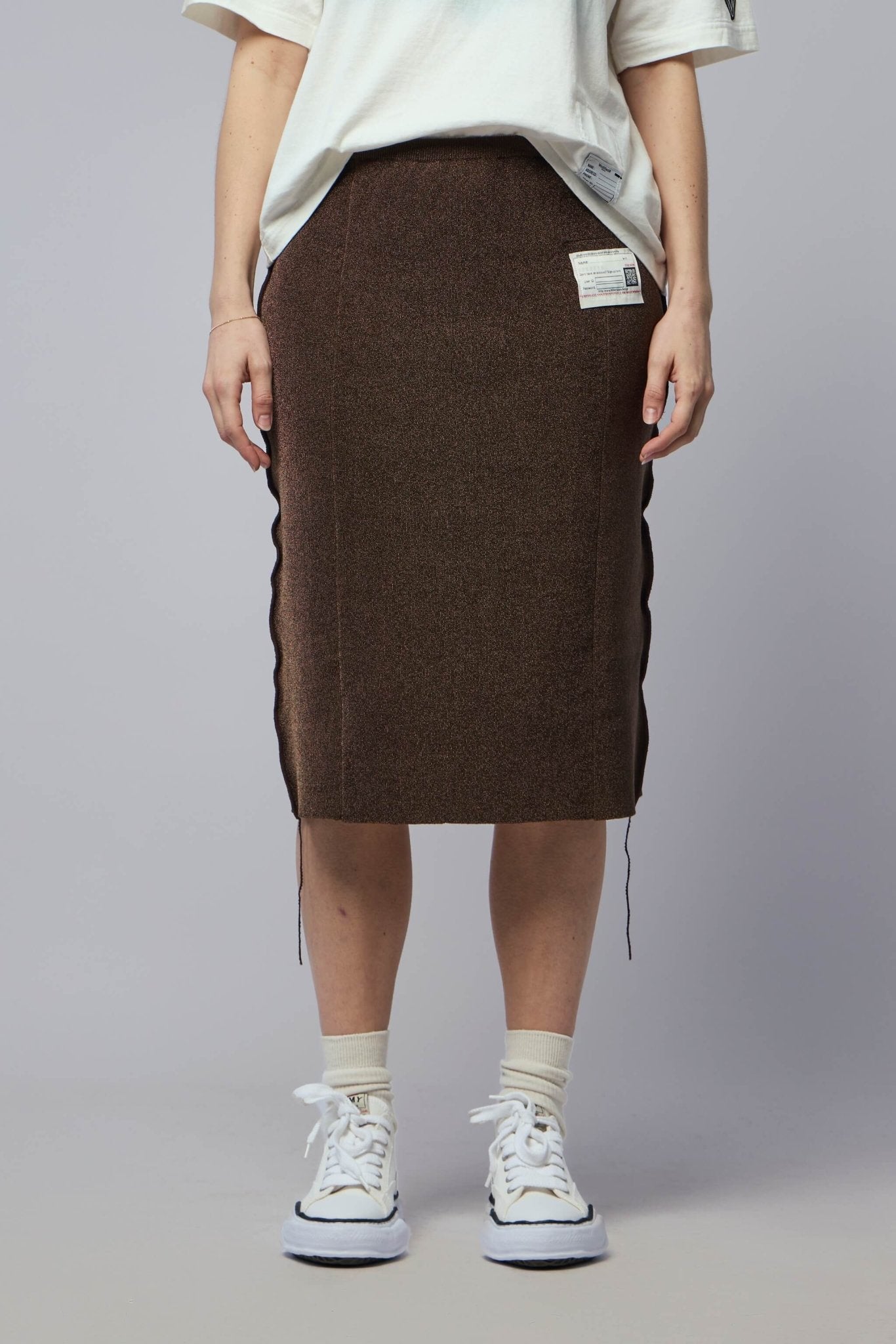 Inside-out Glitter Knit Skirt