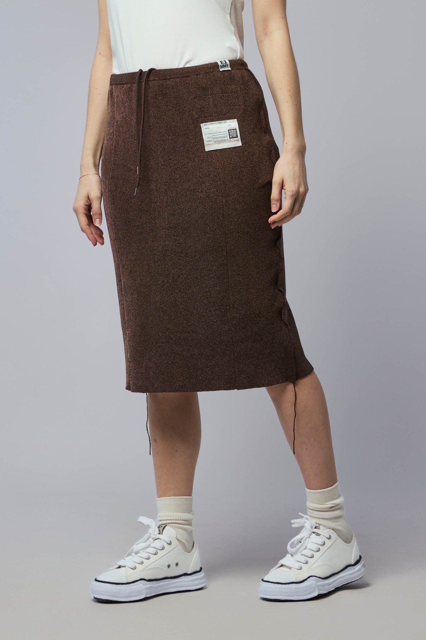 Inside-out Glitter Knit Skirt