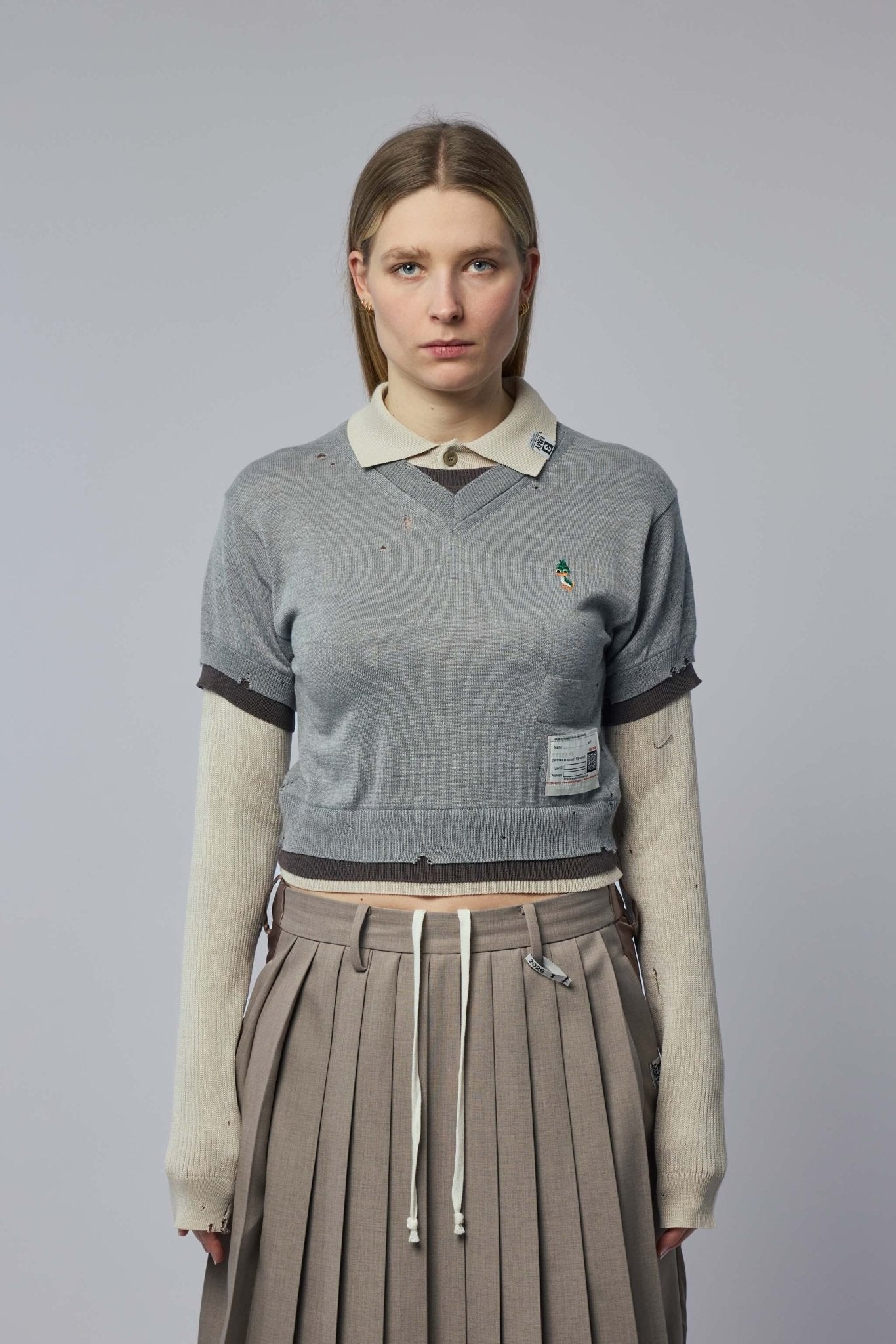 Triple Layered Knit Pullover