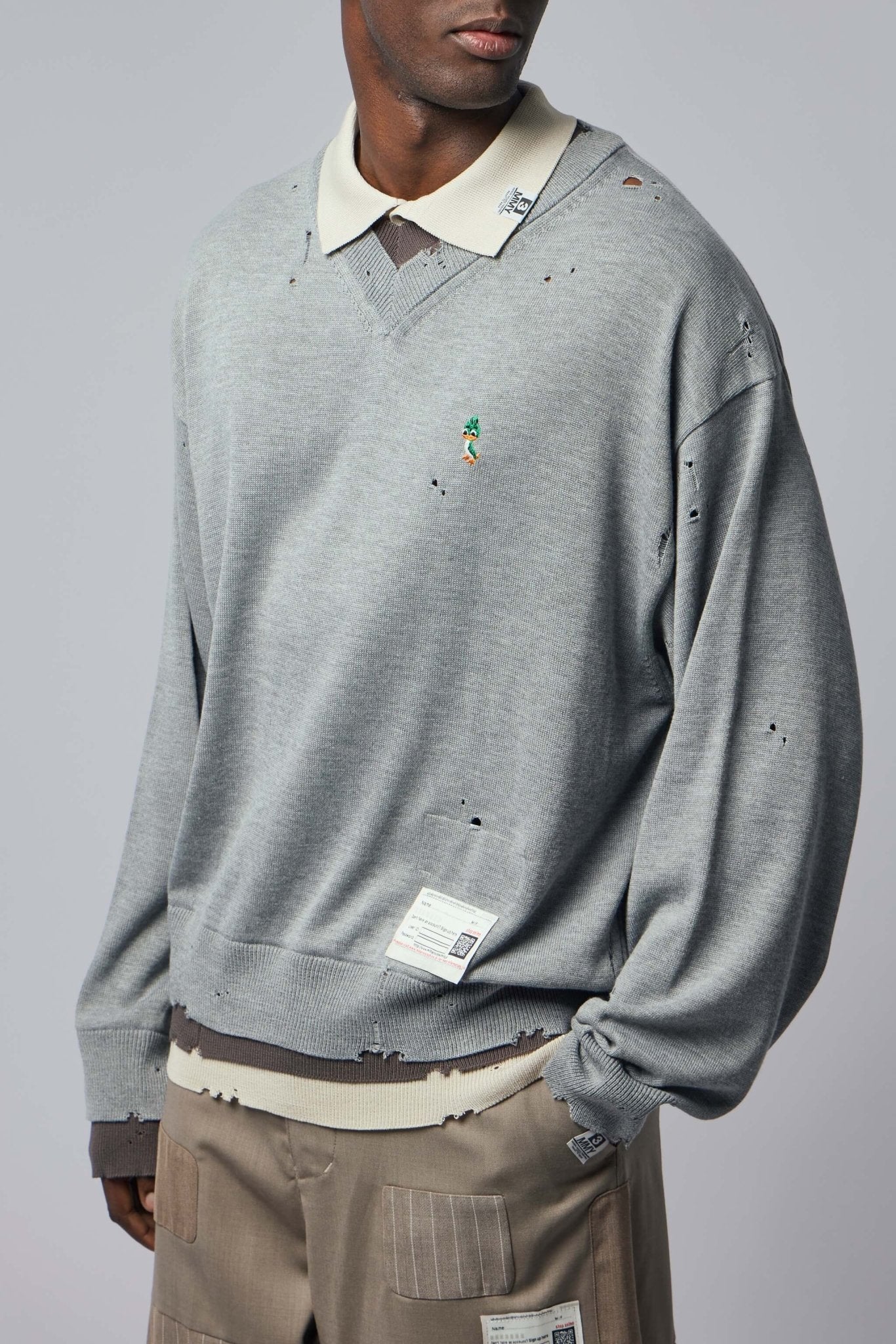 Triple Layered Knit Pullover
