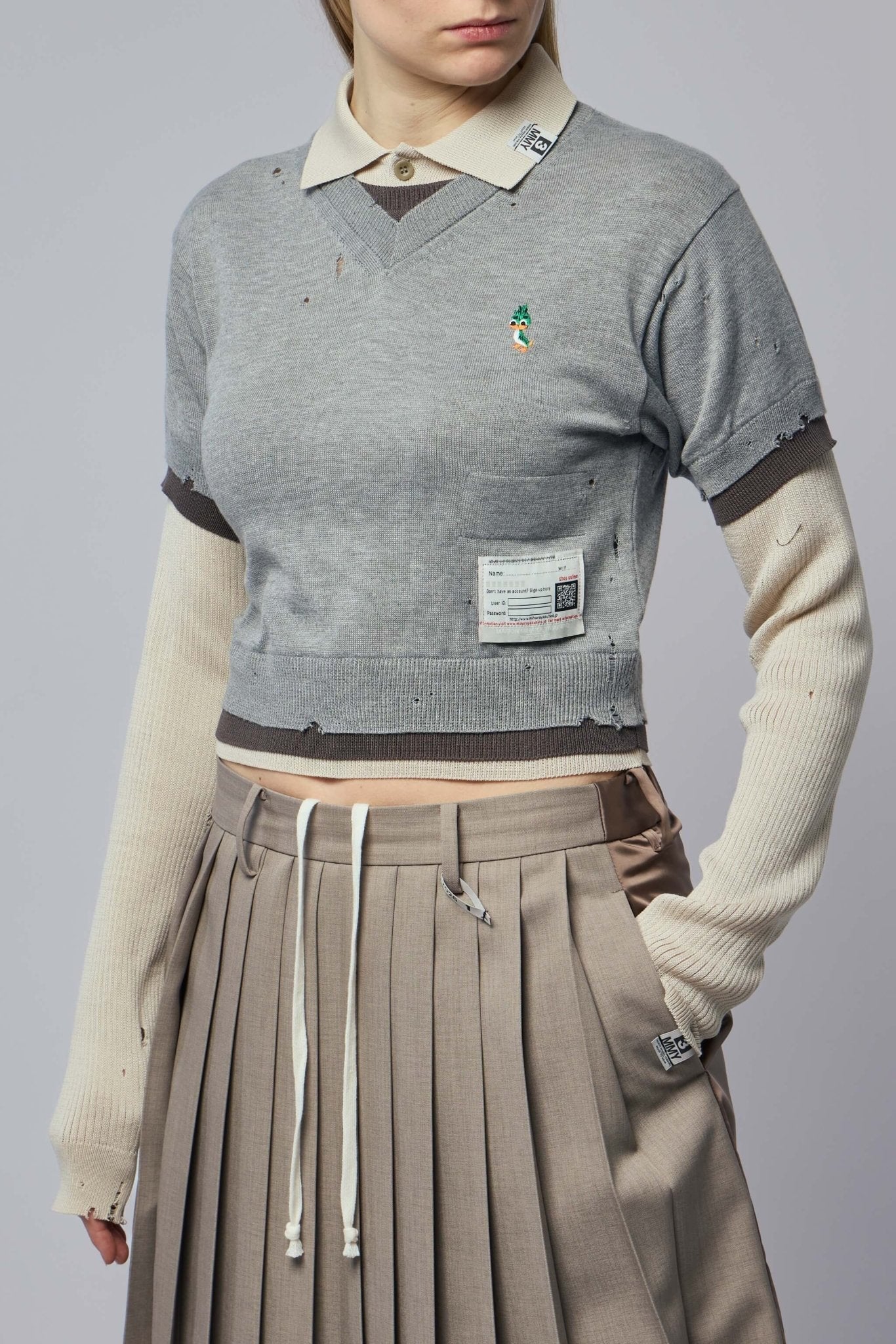 Triple Layered Knit Pullover