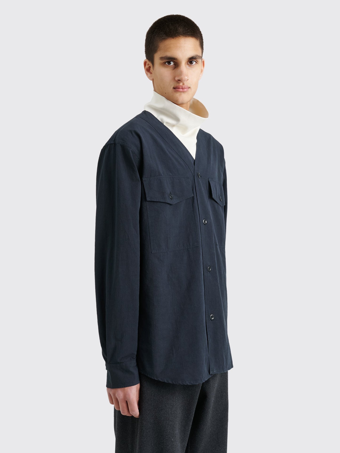 Margaret Howell MHL Scout Shirt Linen Plainweave Ink