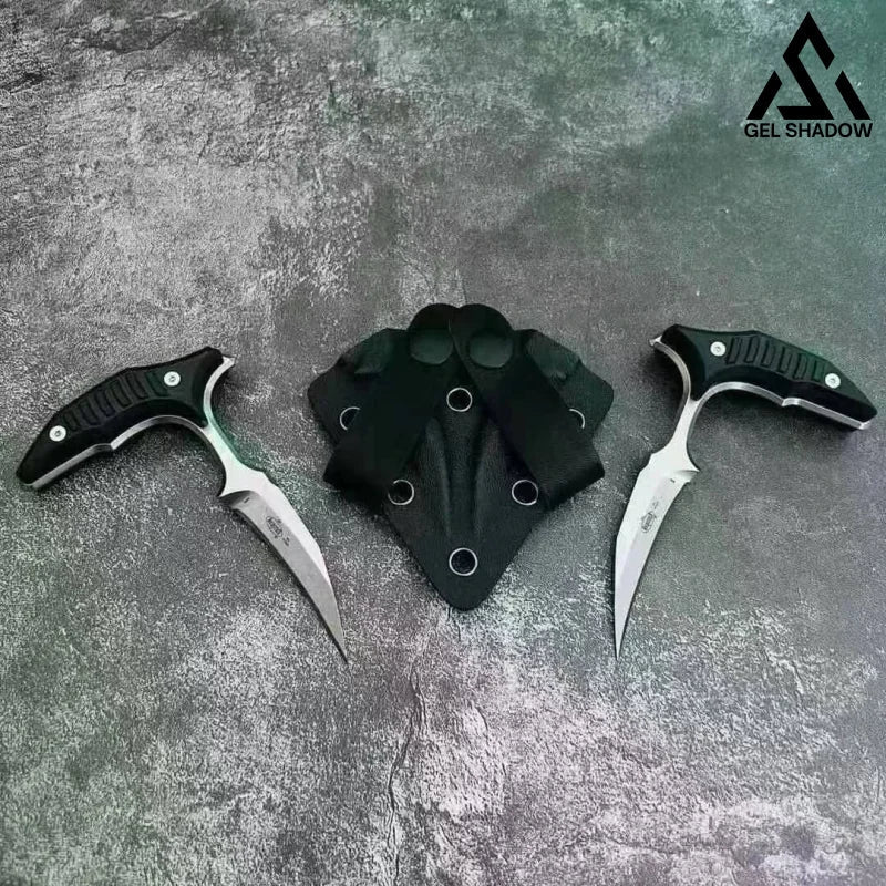 MicroTech Double bee shaped push type dagger serrated DLC blade-GS128