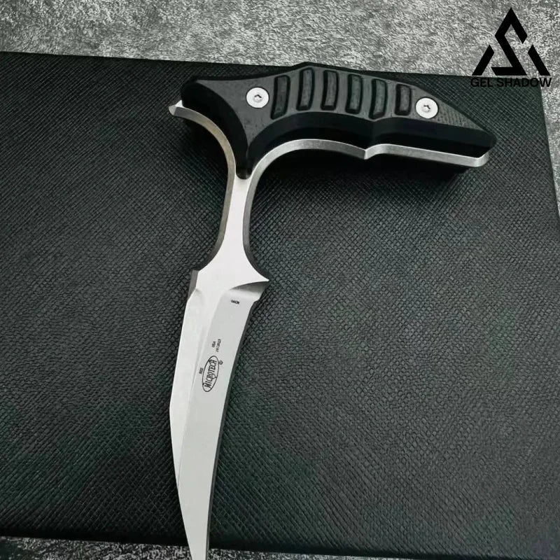MicroTech Double bee shaped push type dagger serrated DLC blade-GS128