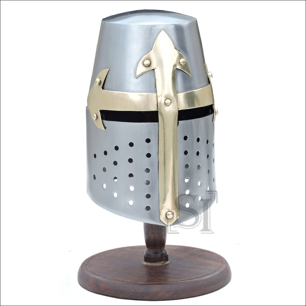Mini Medieval Tournament Knight Helmet With Display Stand
