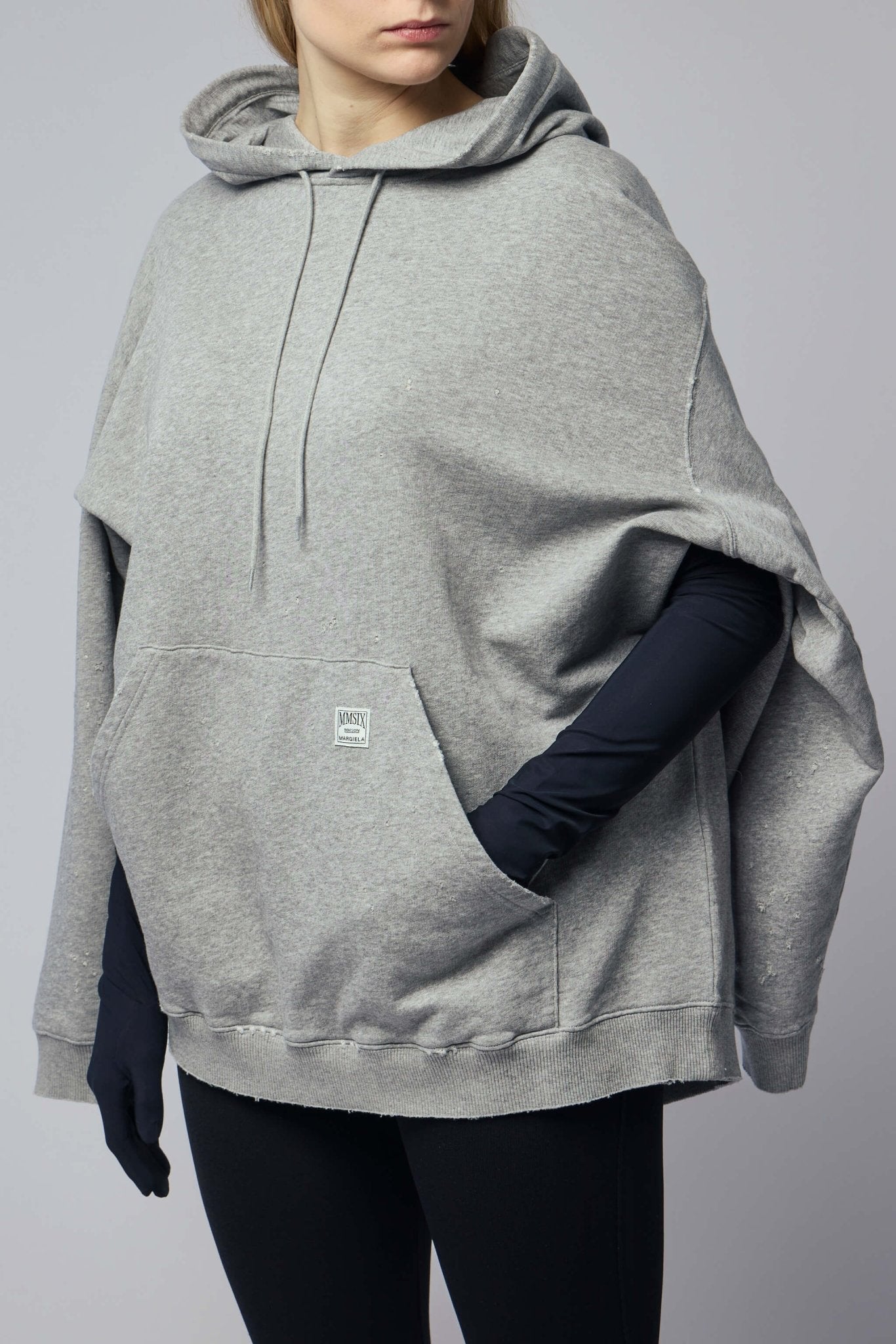 Gray Melange Hoodie Dress