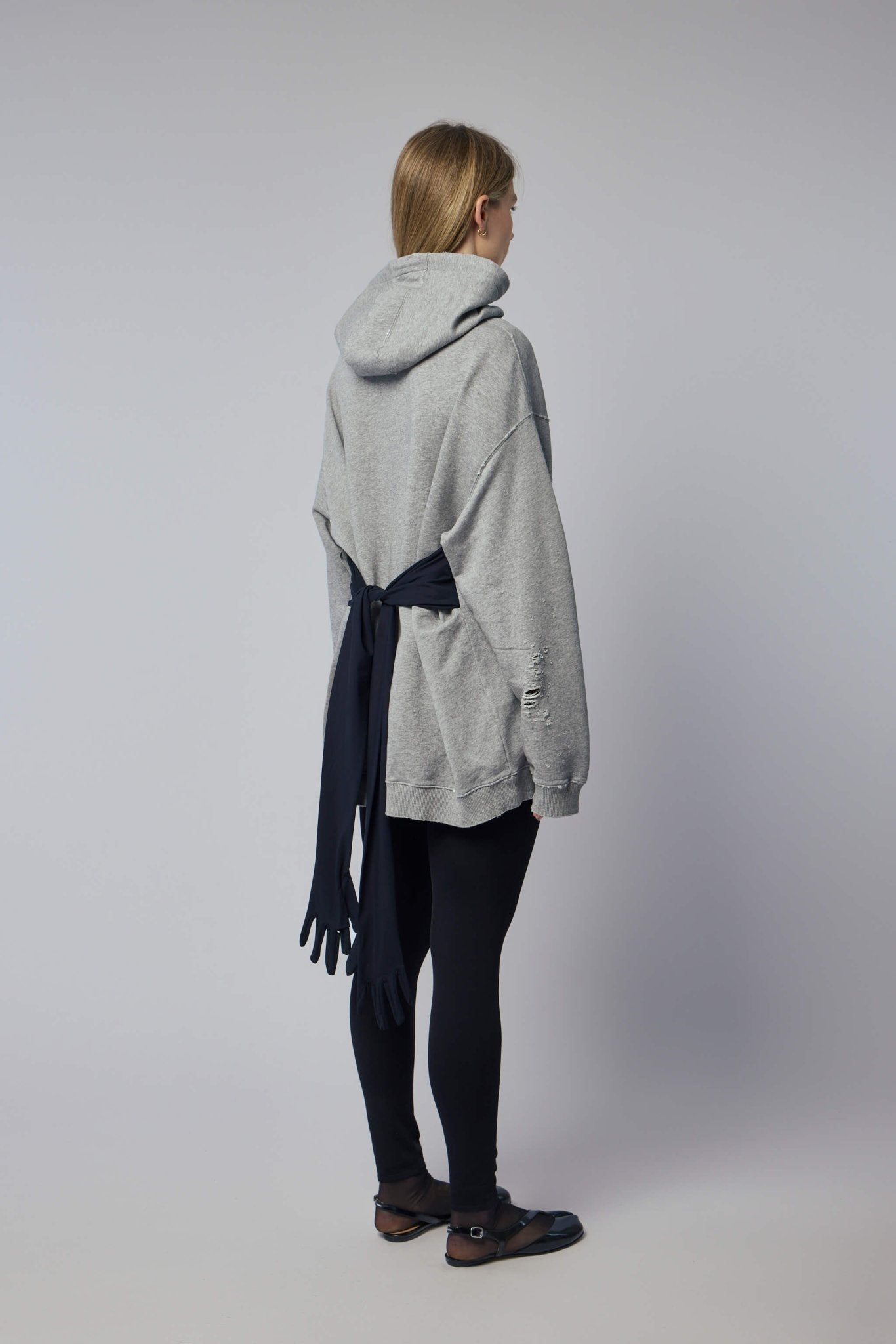 Gray Melange Hoodie Dress