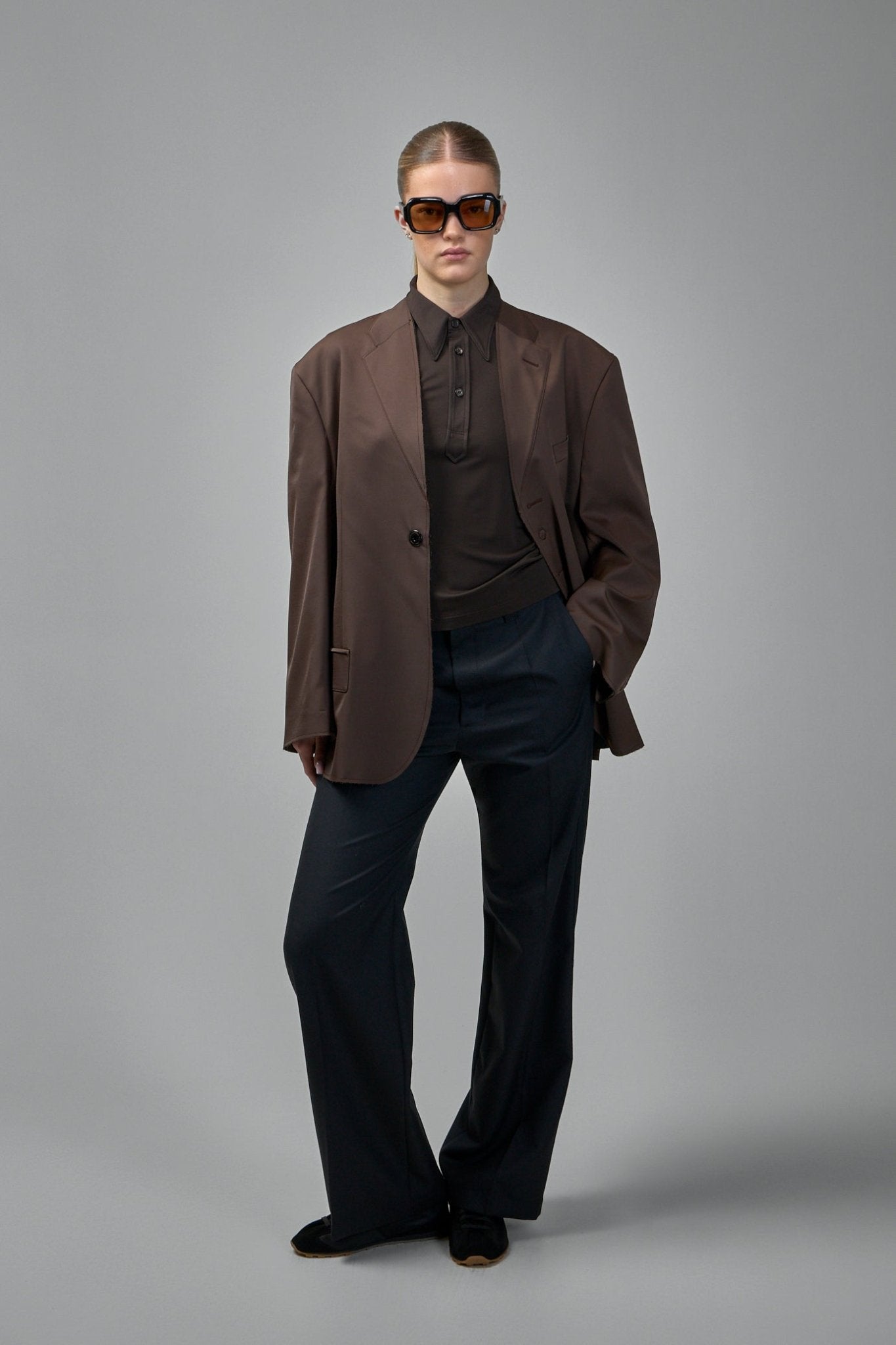 Single-breasted Jacket with Raw-cut Edges