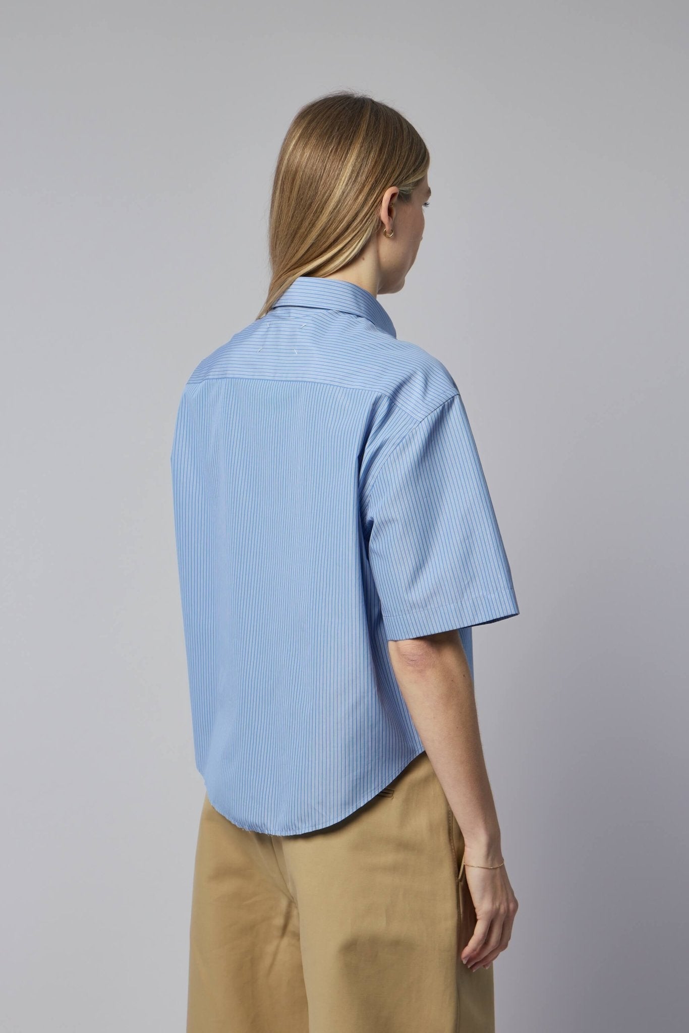 Short-sleeved Pinstripe Shirt
