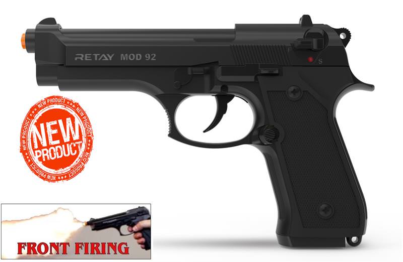 Retay 9MM MOD 92 Front Firing Blank Gun Black Finish - TOPHATTER'S ARMORY DEALS