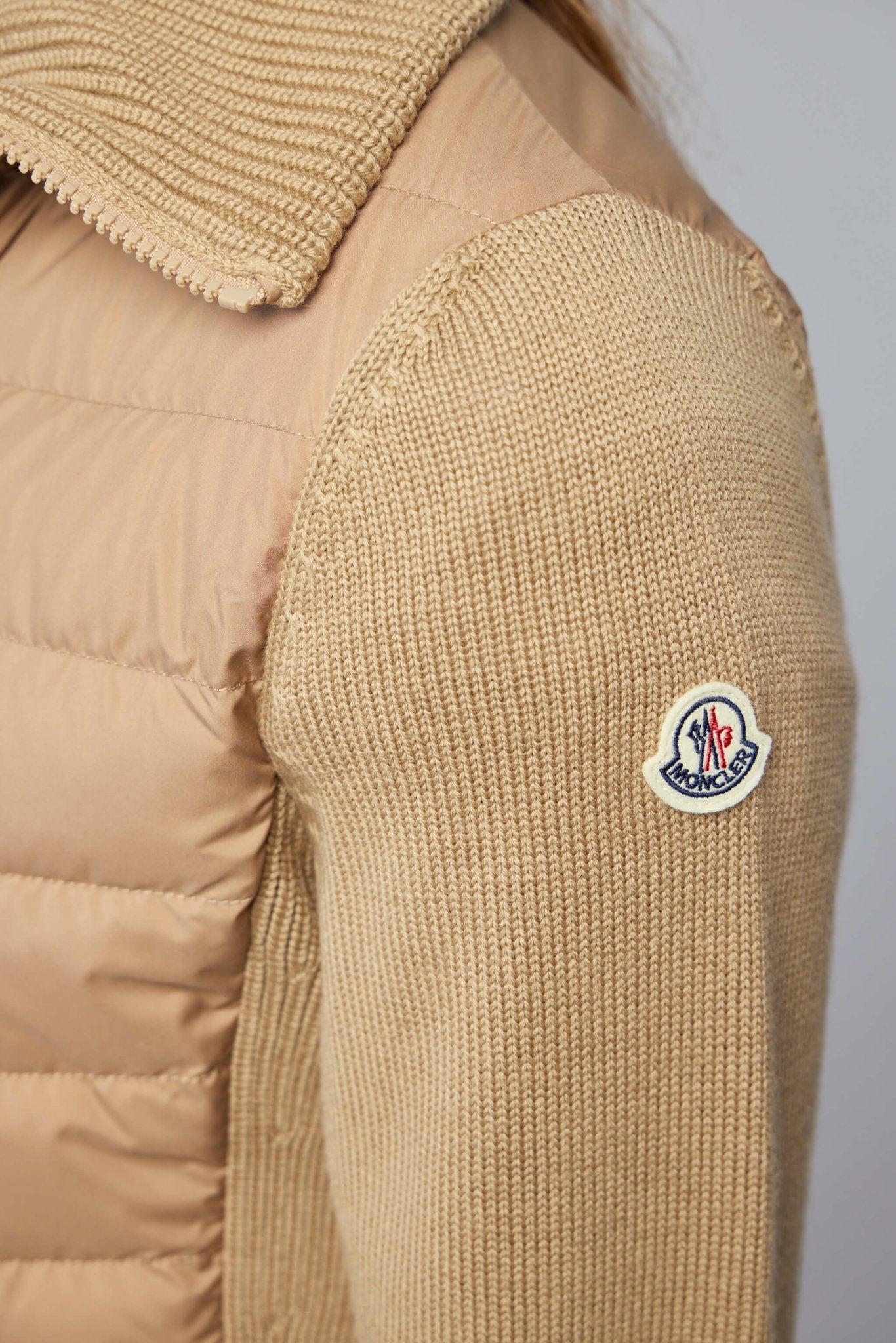 Padded Wool Zip-up Cardigan