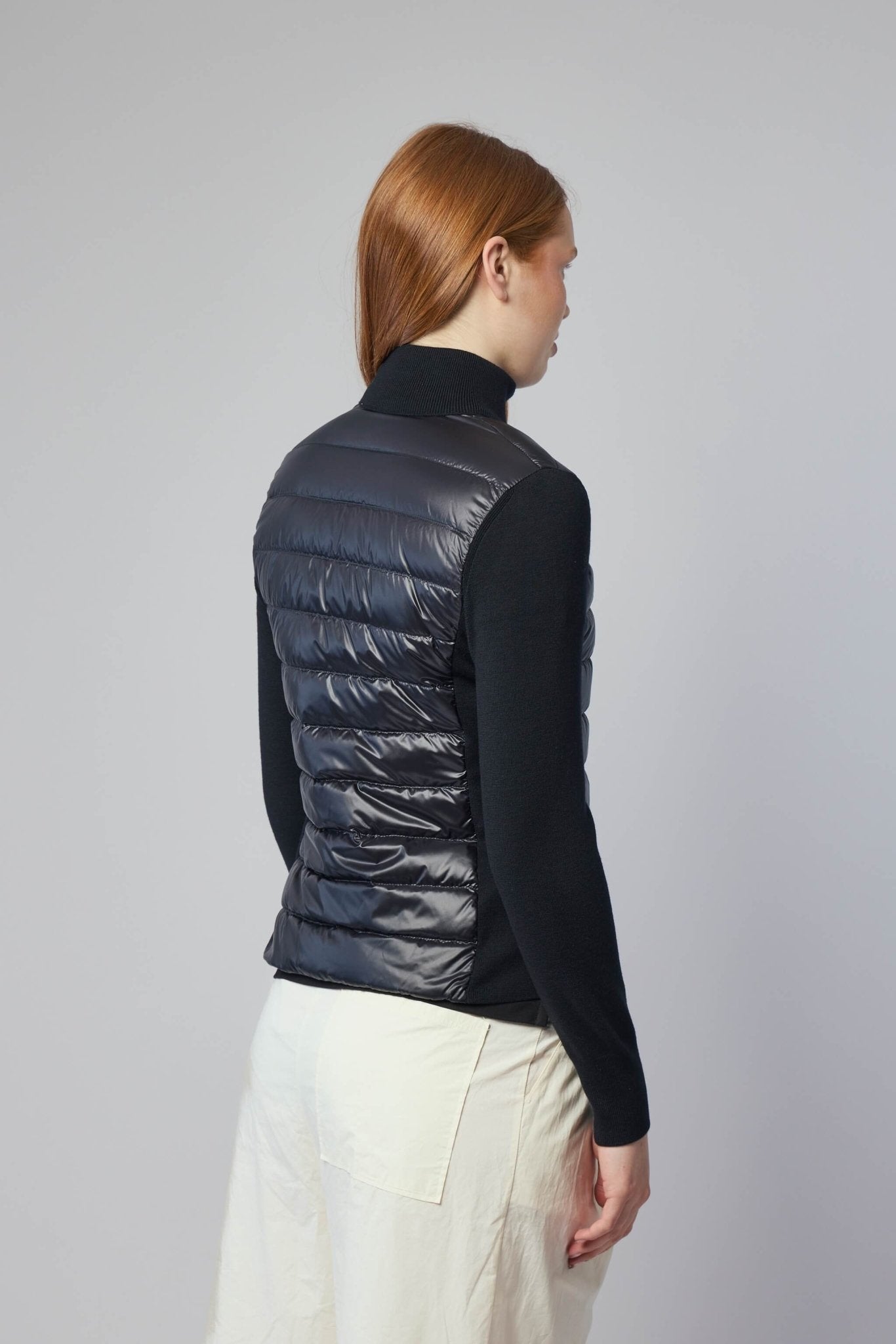 Padded Wool Zip-up Cardigan