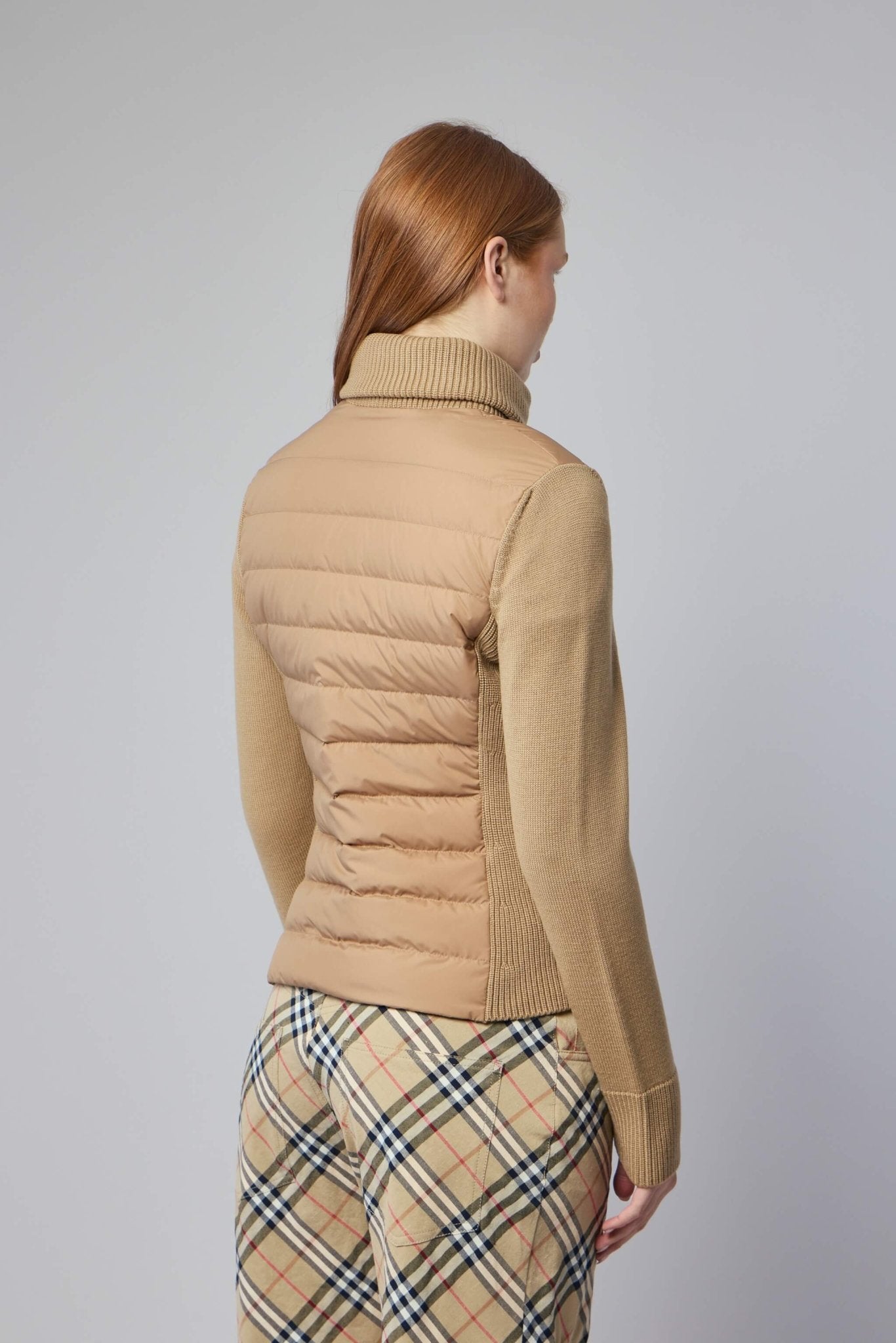 Padded Wool Zip-up Cardigan