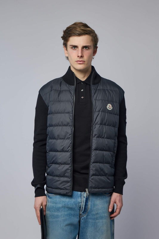 Padded Zip-up Cotton Cardigan