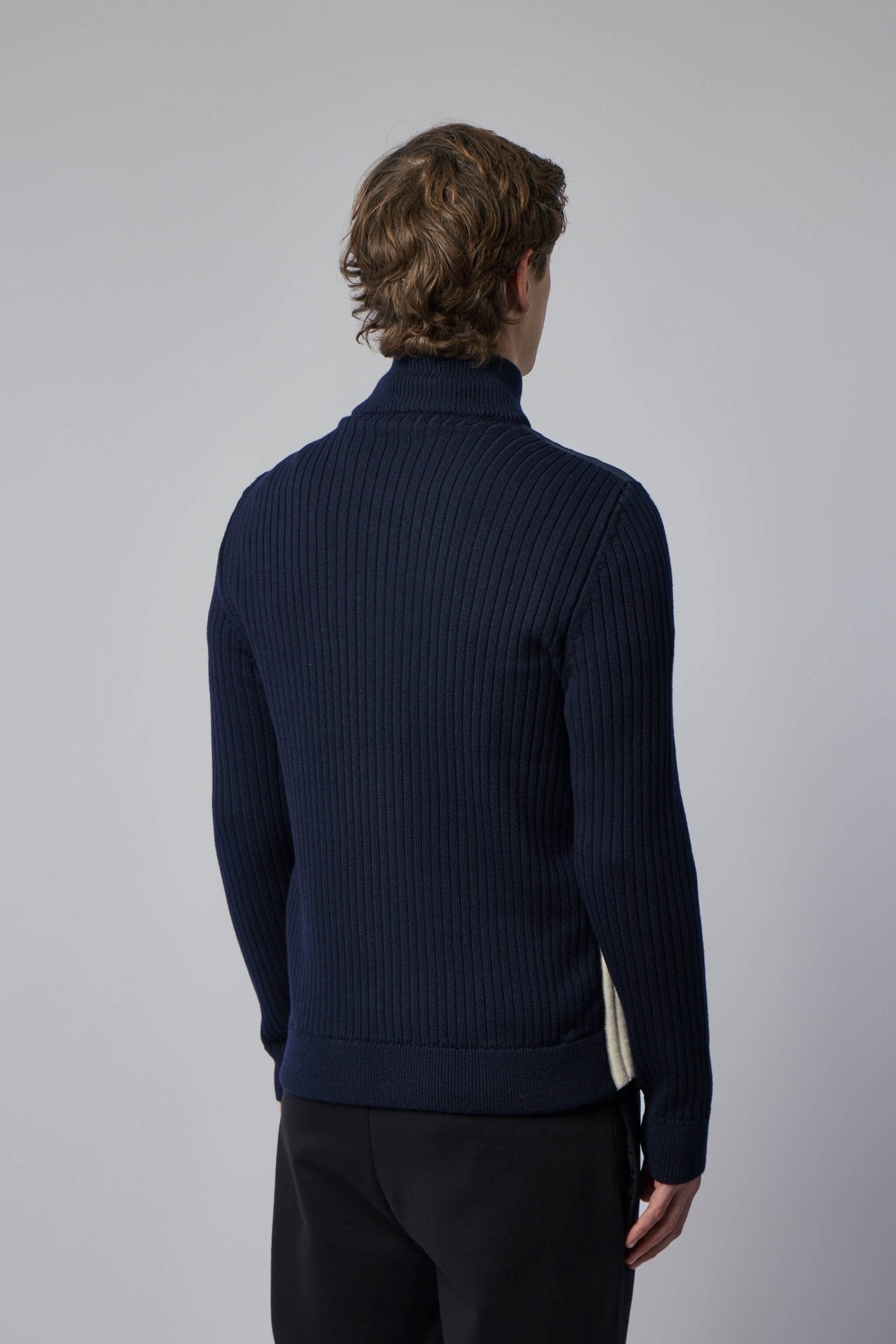 Padded Wool Zip-up Cardigan