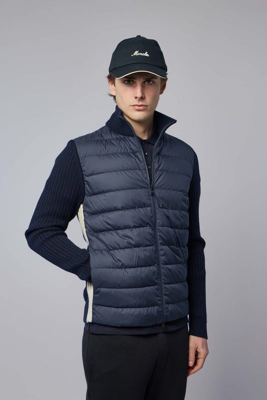 Padded Wool Zip-up Cardigan