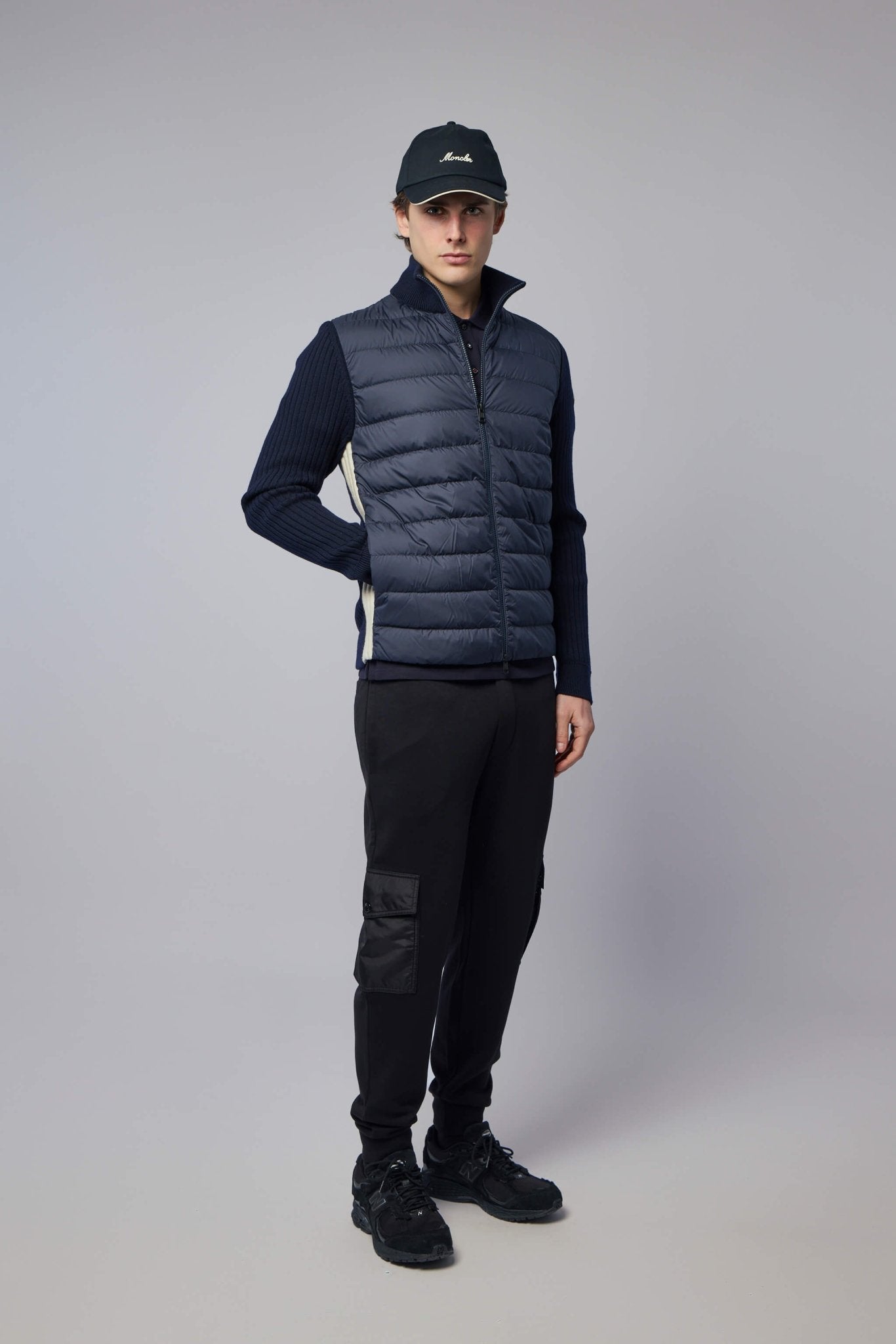Padded Wool Zip-up Cardigan