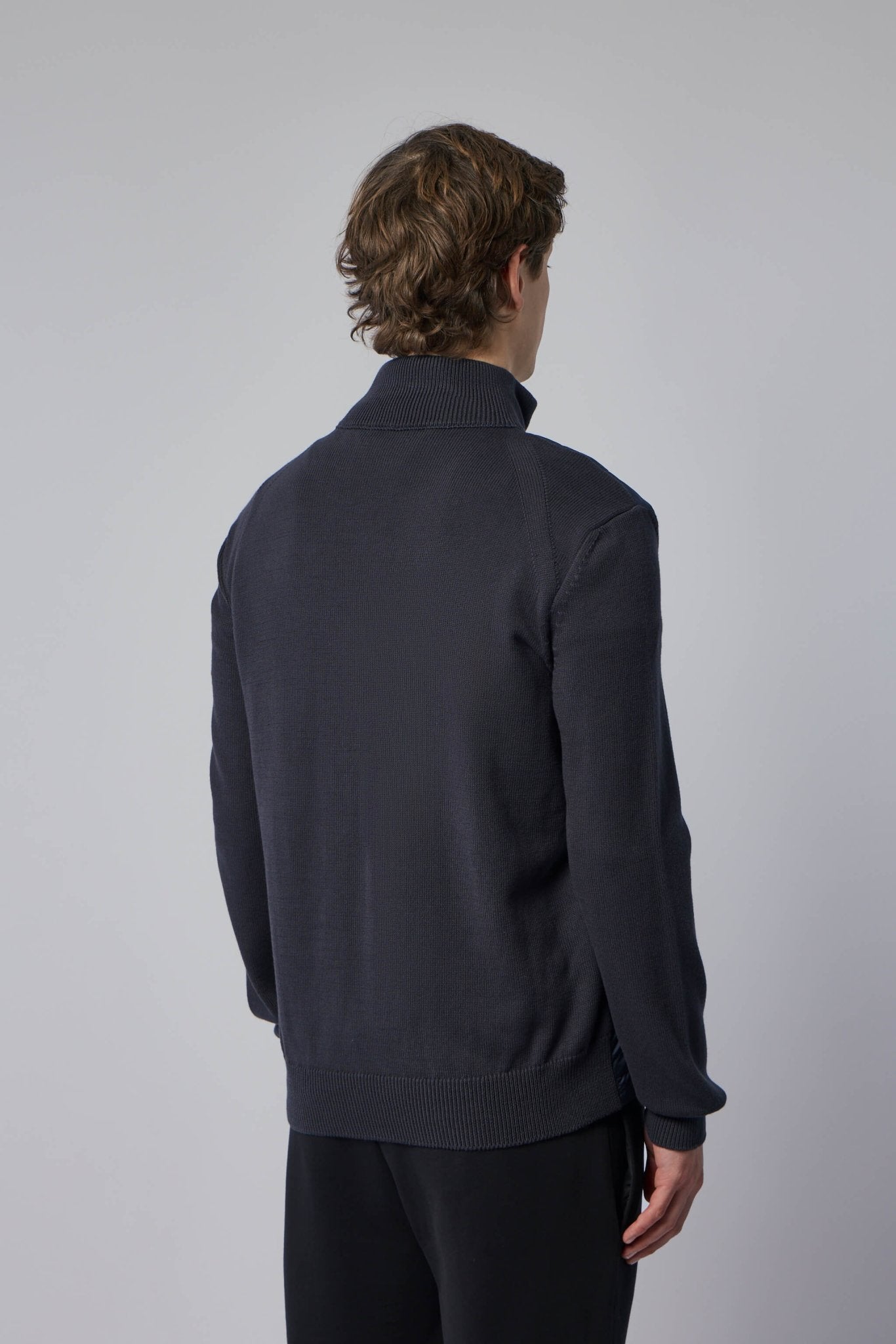 Padded Zip-up Cotton Cardigan