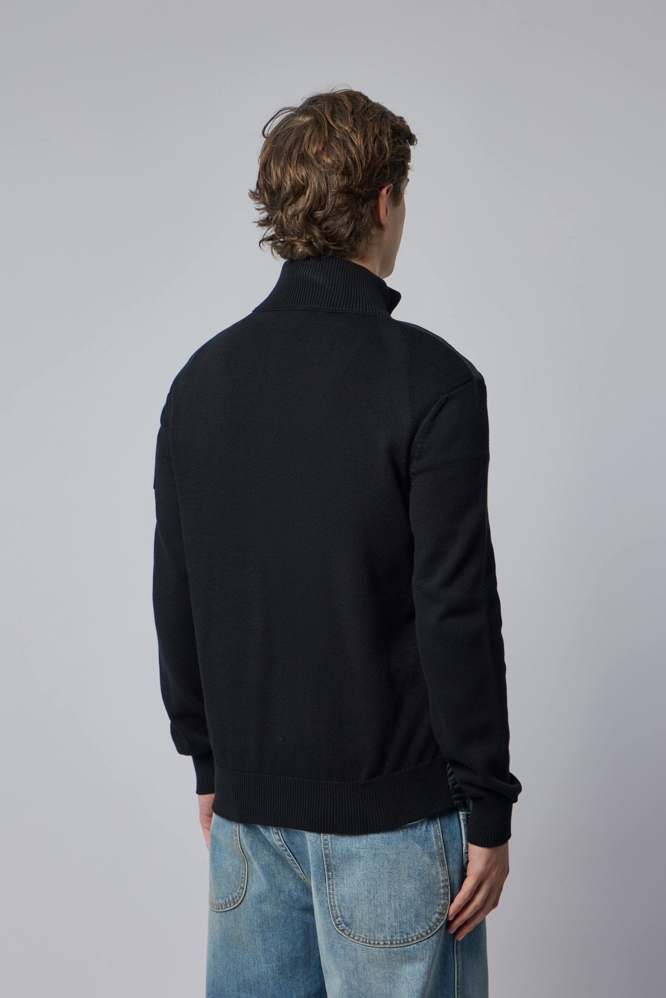 Padded Zip-up Cotton Cardigan